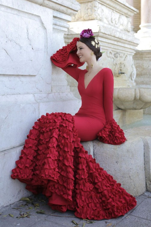 Vestido Flamenca María Rojo Sangre