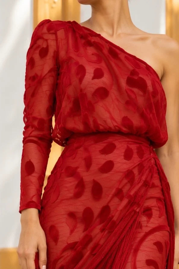 Total Look Abril Asimétrico Rojo