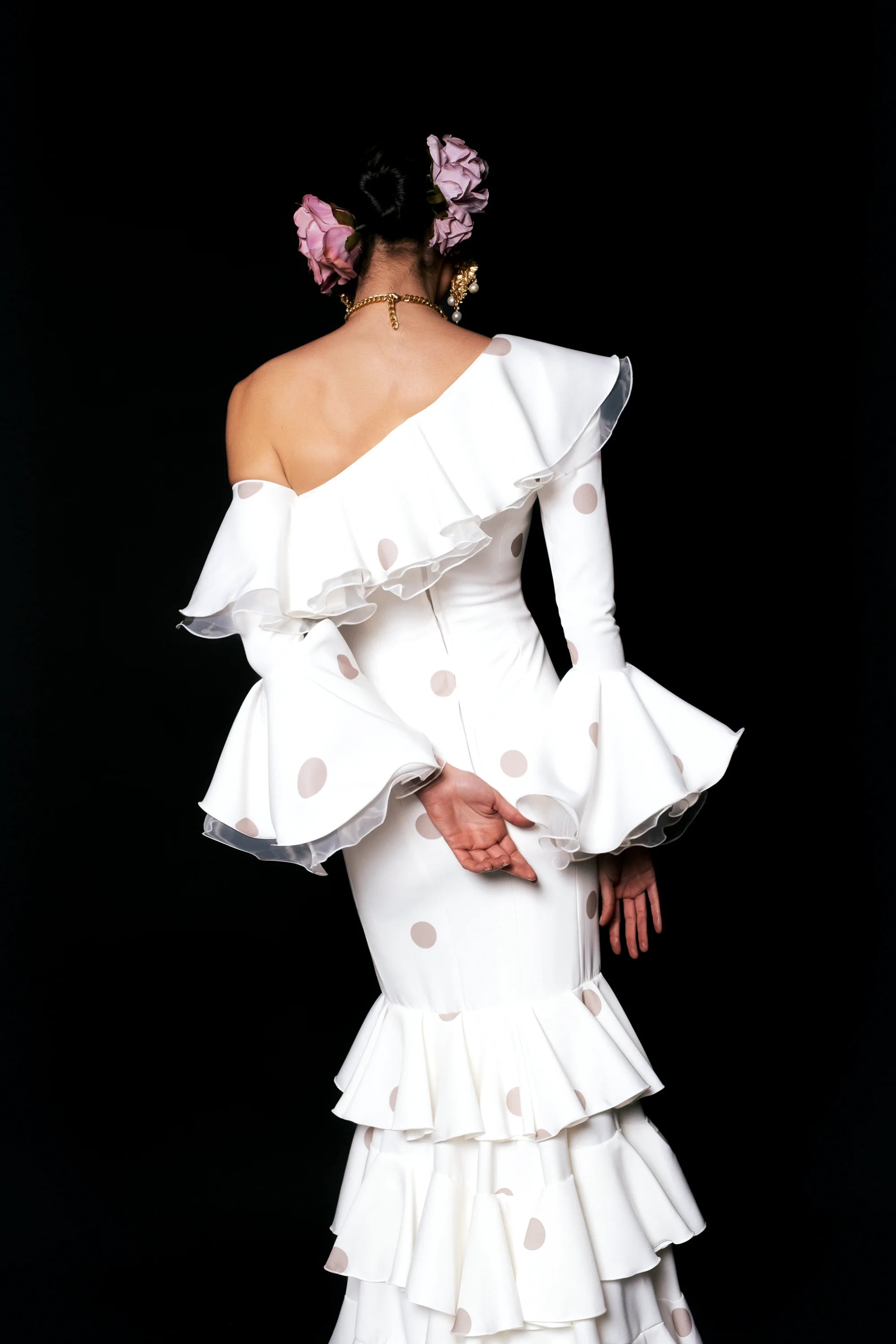 Vestido Adela Beige Lunares Camel