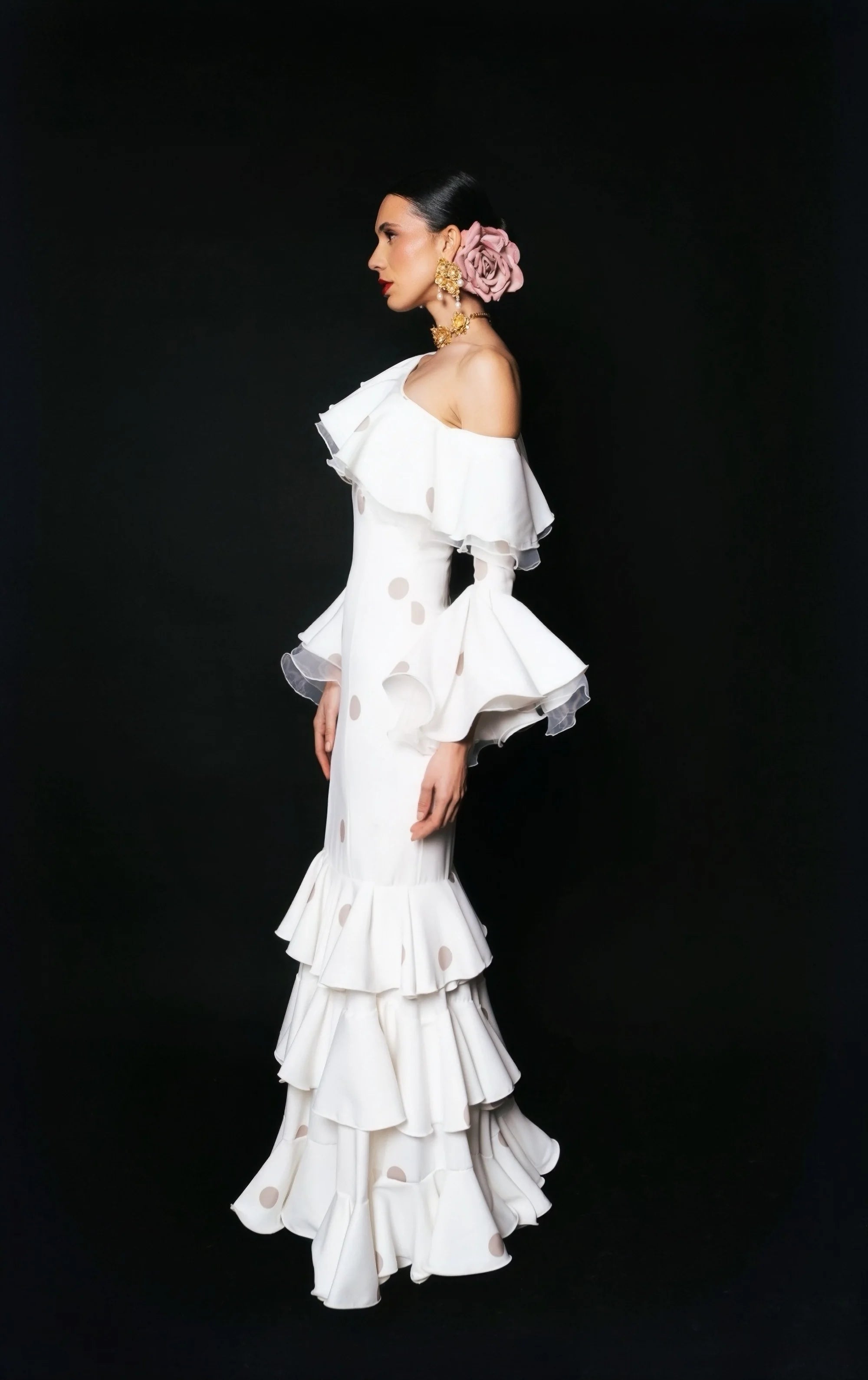 Vestido Adela Beige Lunares Camel