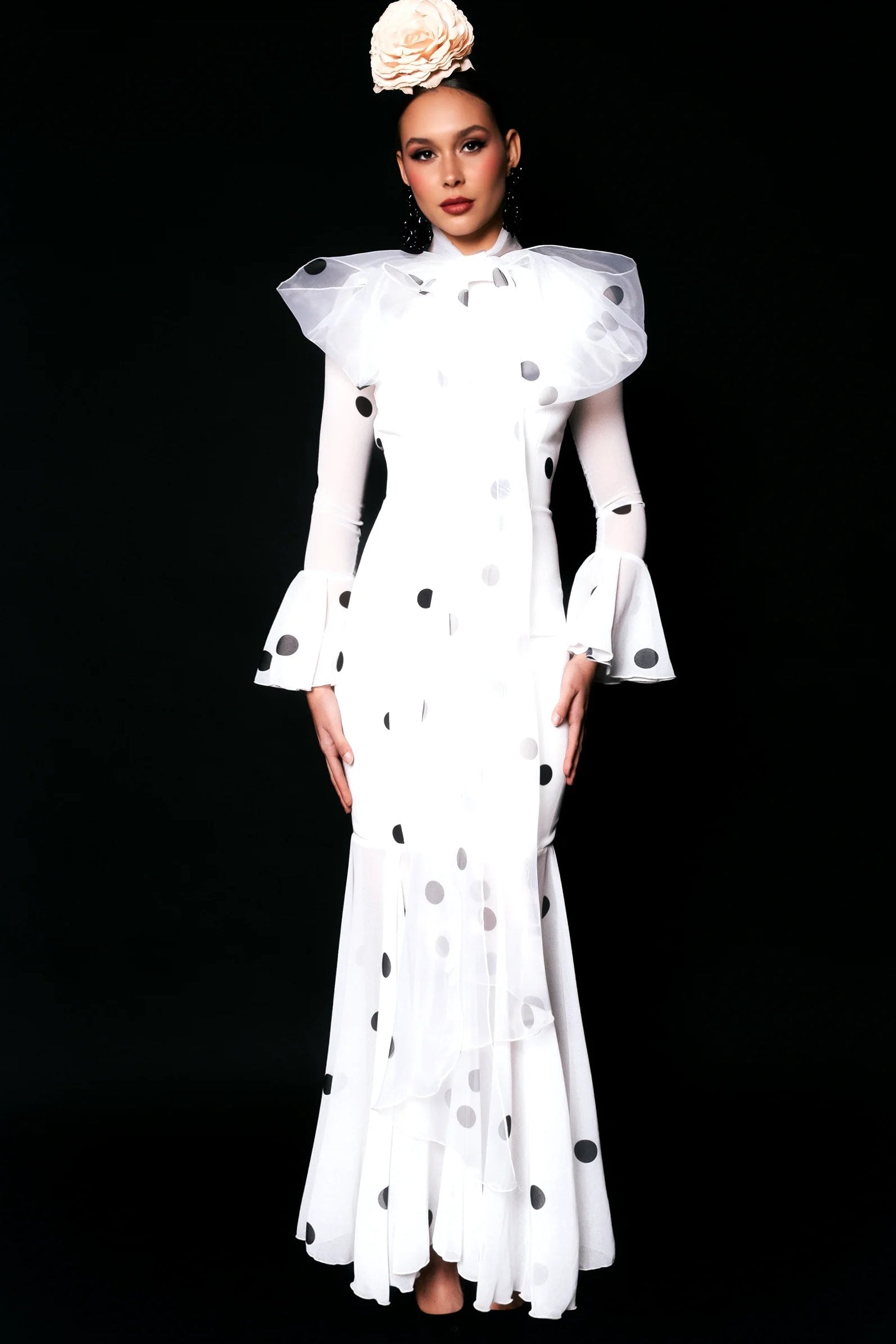 Vestido Ava Lunares Negros