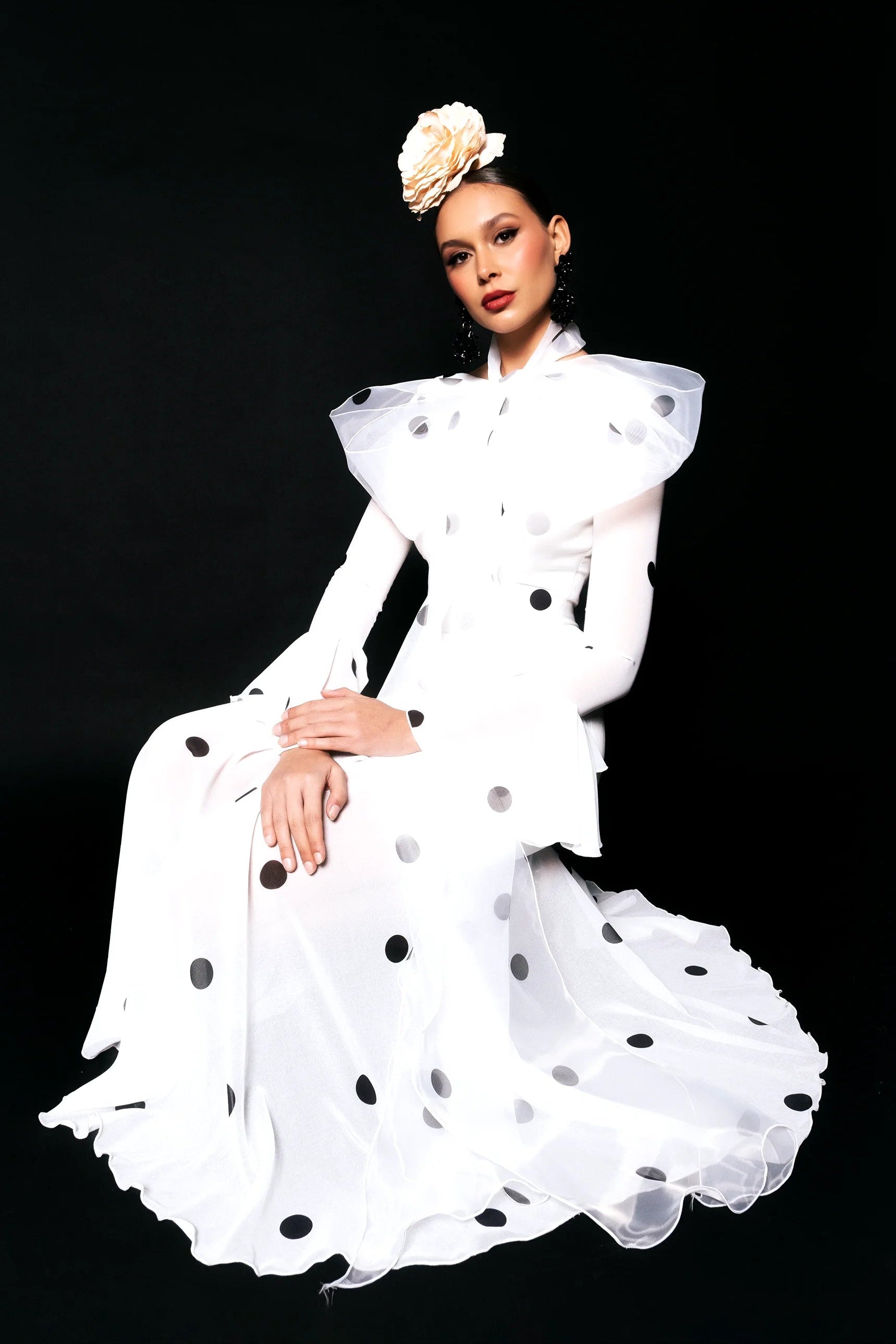 Vestido Ava Lunares Negros