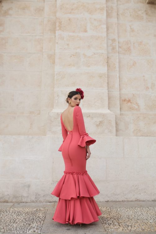 Vestido Flamenca Clavel Coral