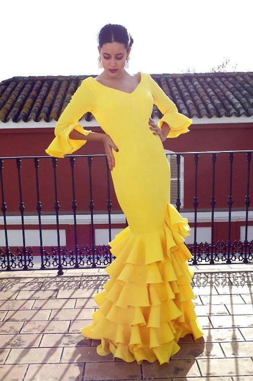 Vestido Flamenca Clavellina Amarillo