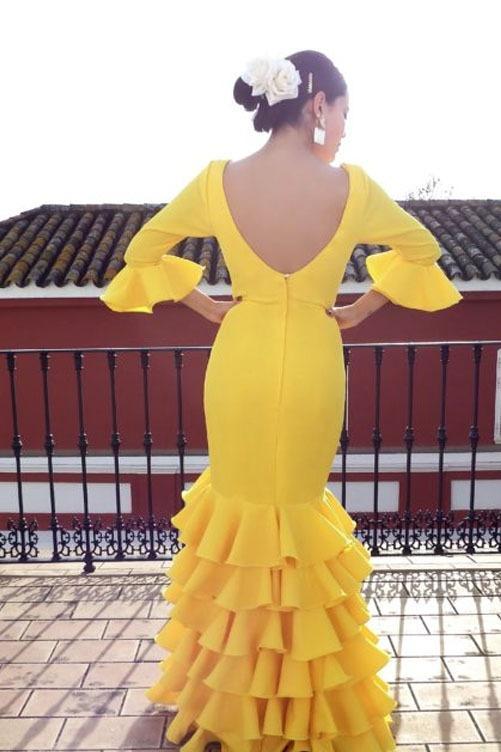 Vestido Flamenca Clavellina Amarillo