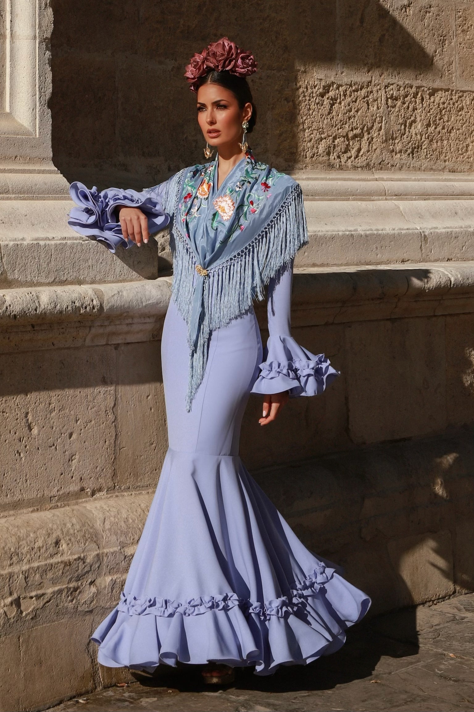 Vestido Flamenca Tulipán Añil