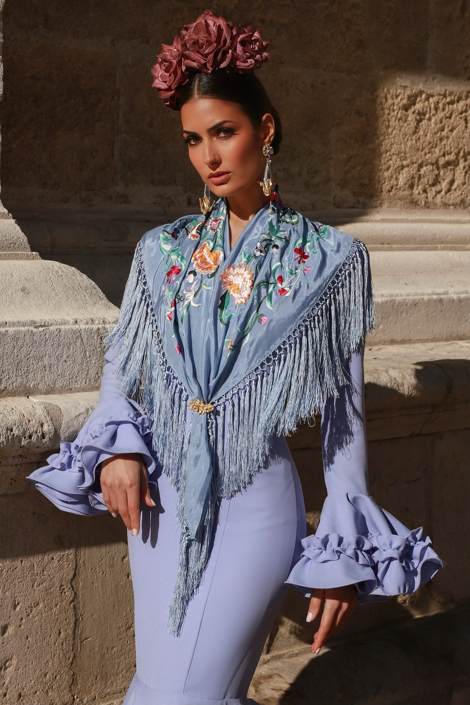 Vestido Flamenca Tulipán Añil