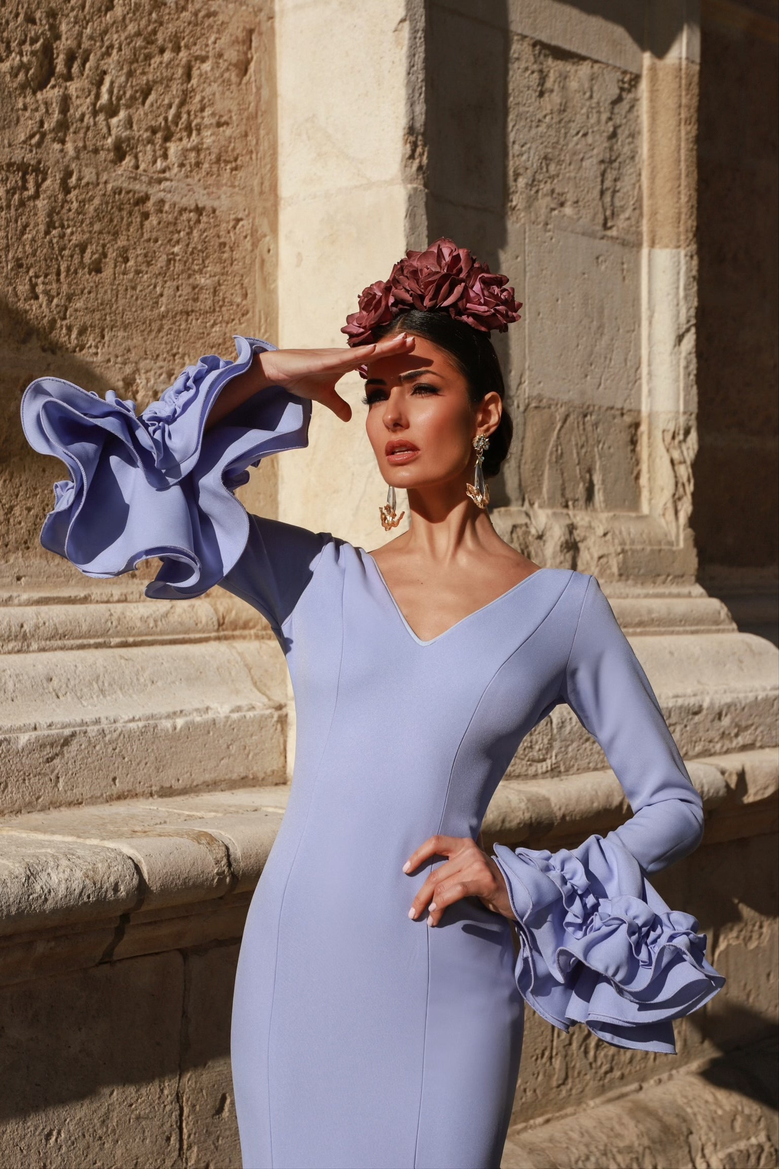 Vestido Flamenca Tulipán Añil