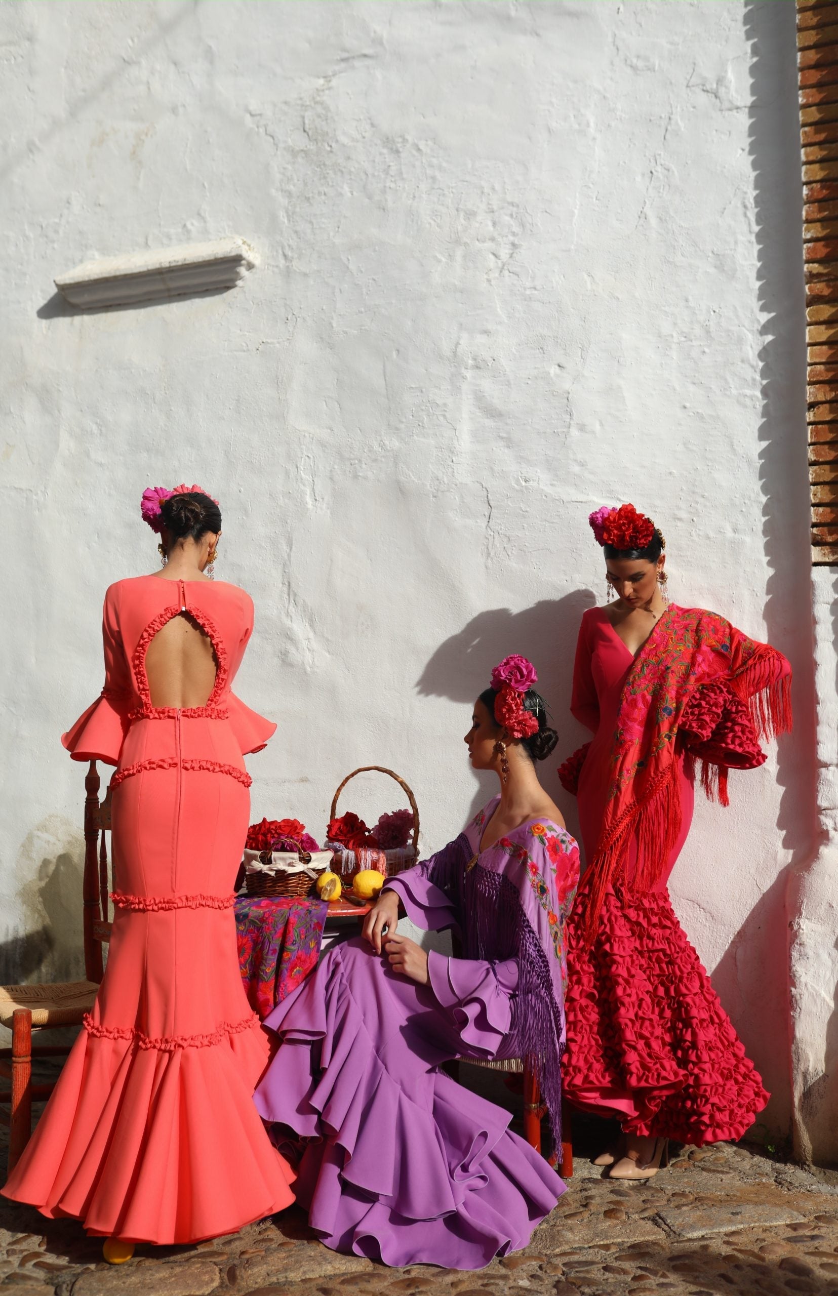 Vestido Flamenca Granada Melocotón