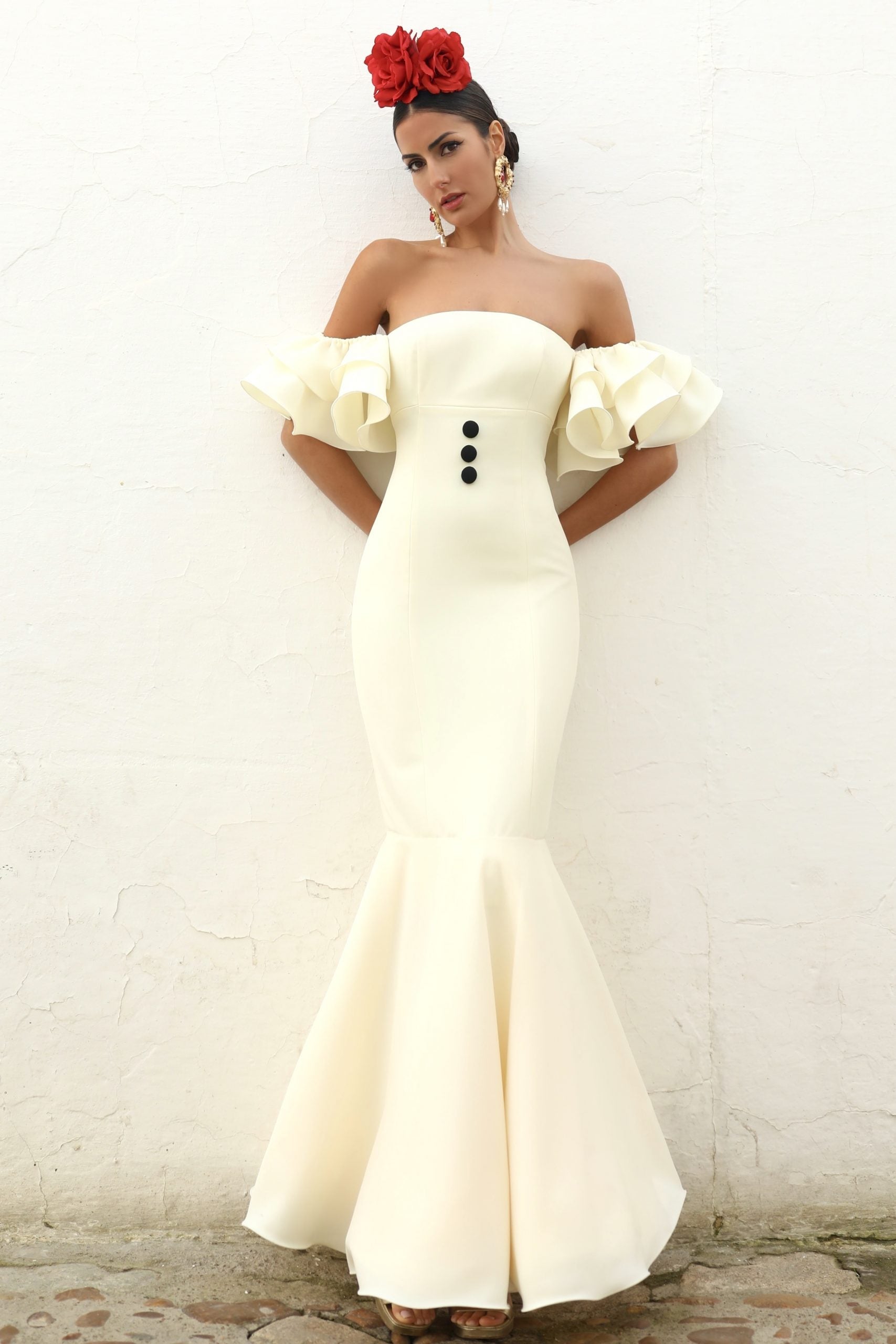 Vestido Flamenca Vega Beige