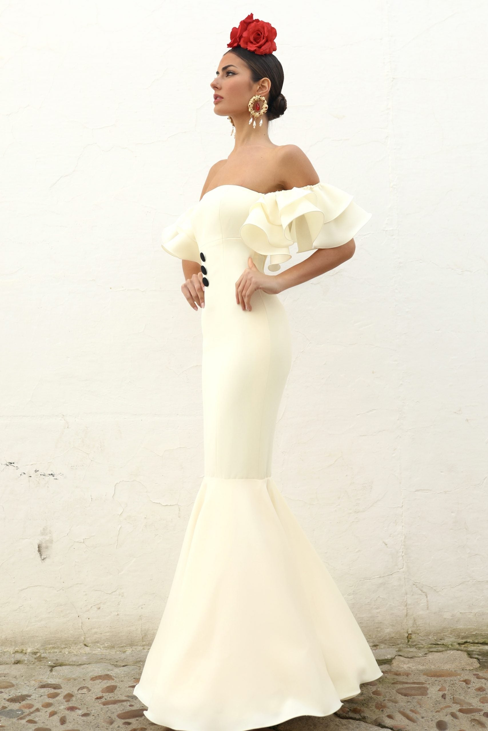 Vestido Flamenca Vega Beige