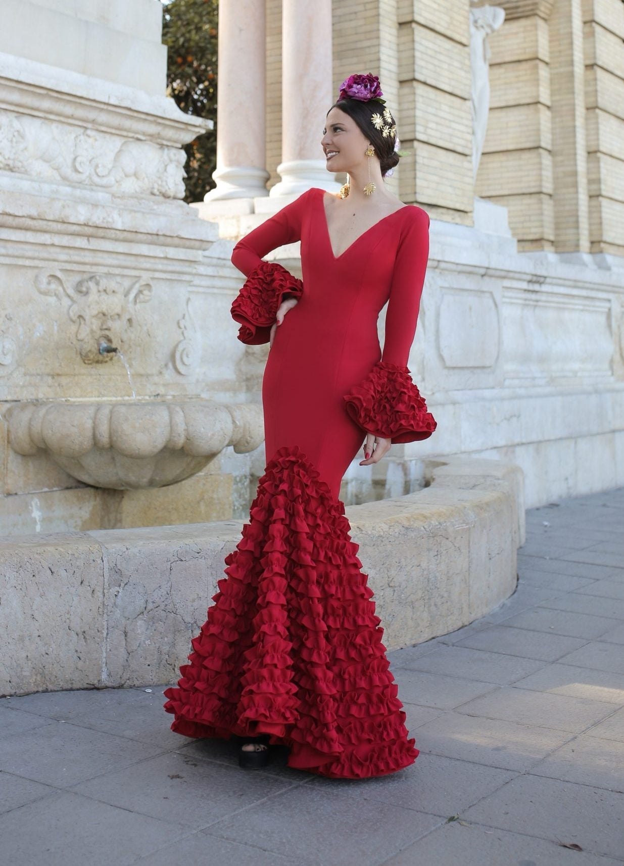 Vestido Flamenca María Rojo Sangre