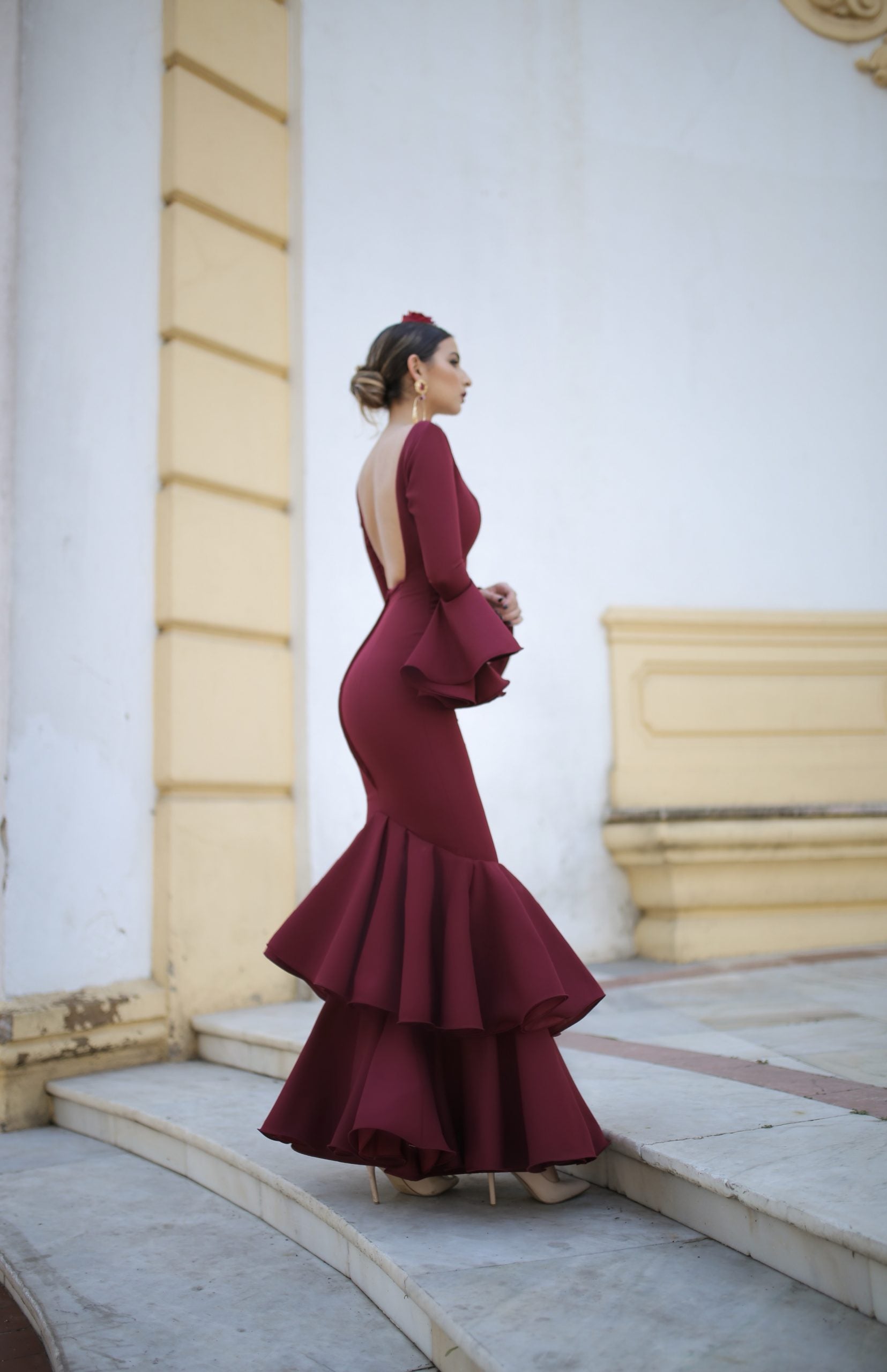Vestido Flamenca Cayetana Burdeos