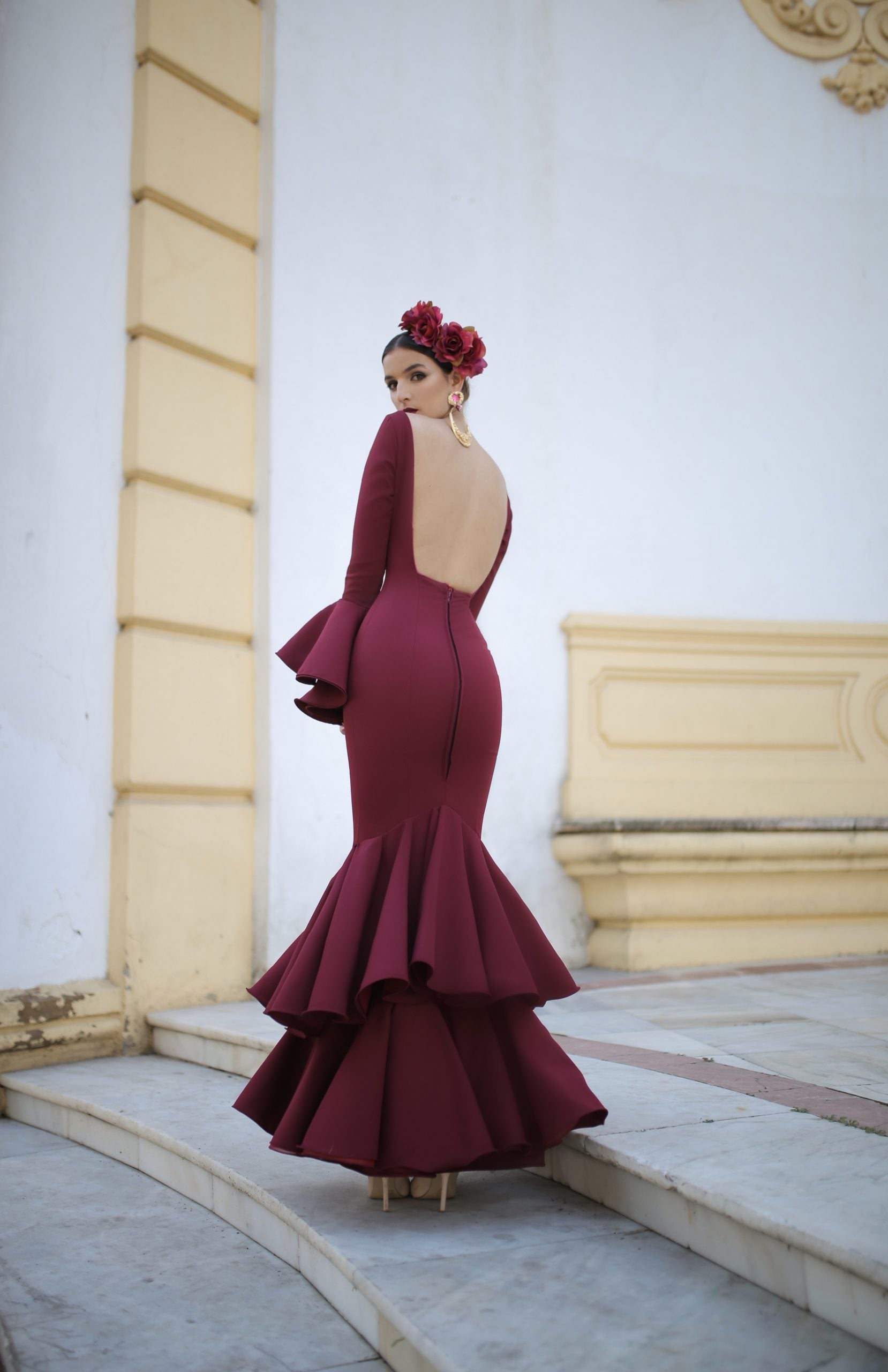 Vestido Flamenca Cayetana Burdeos