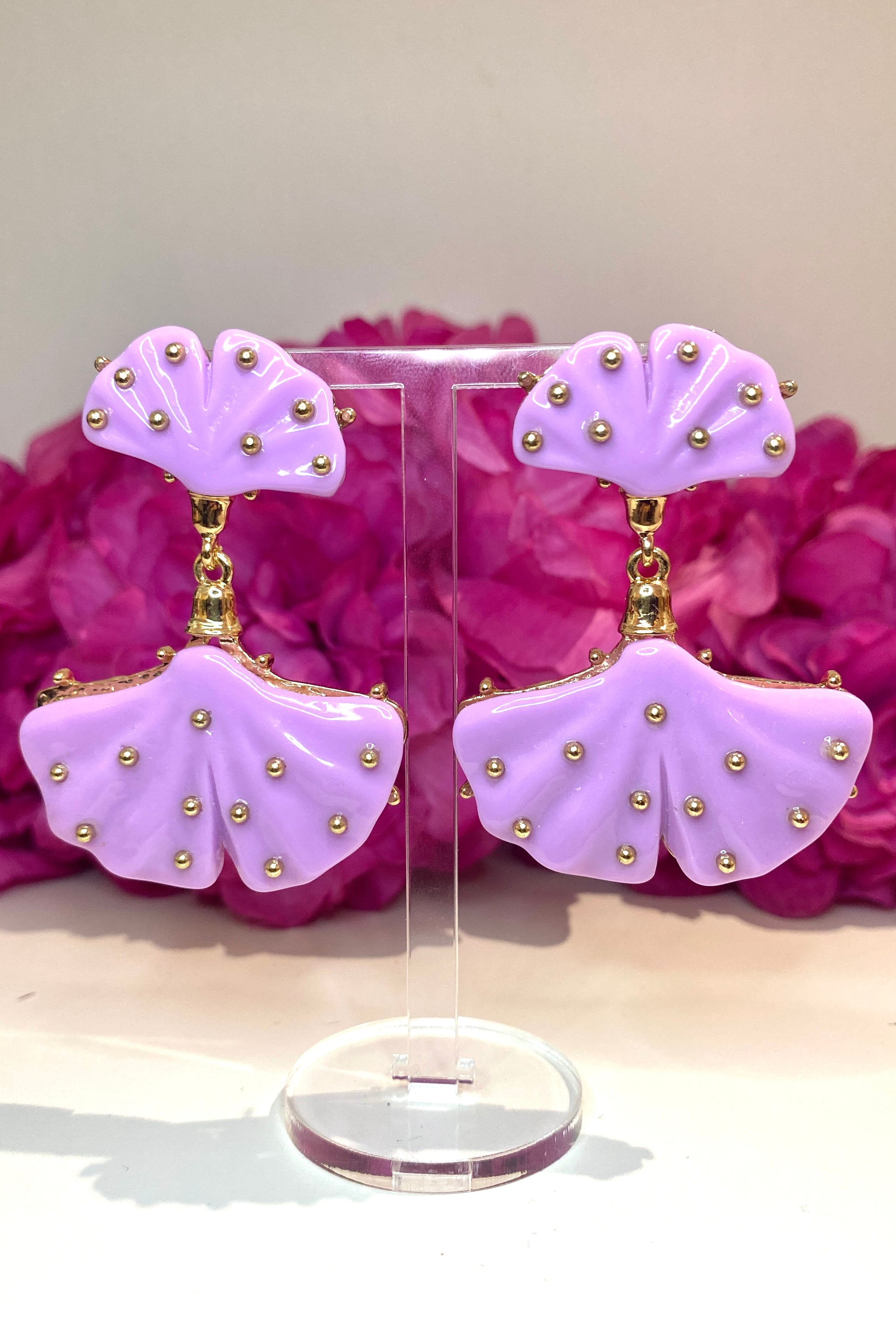 Boucles d&#39;oreilles fleur violettes de Vérone