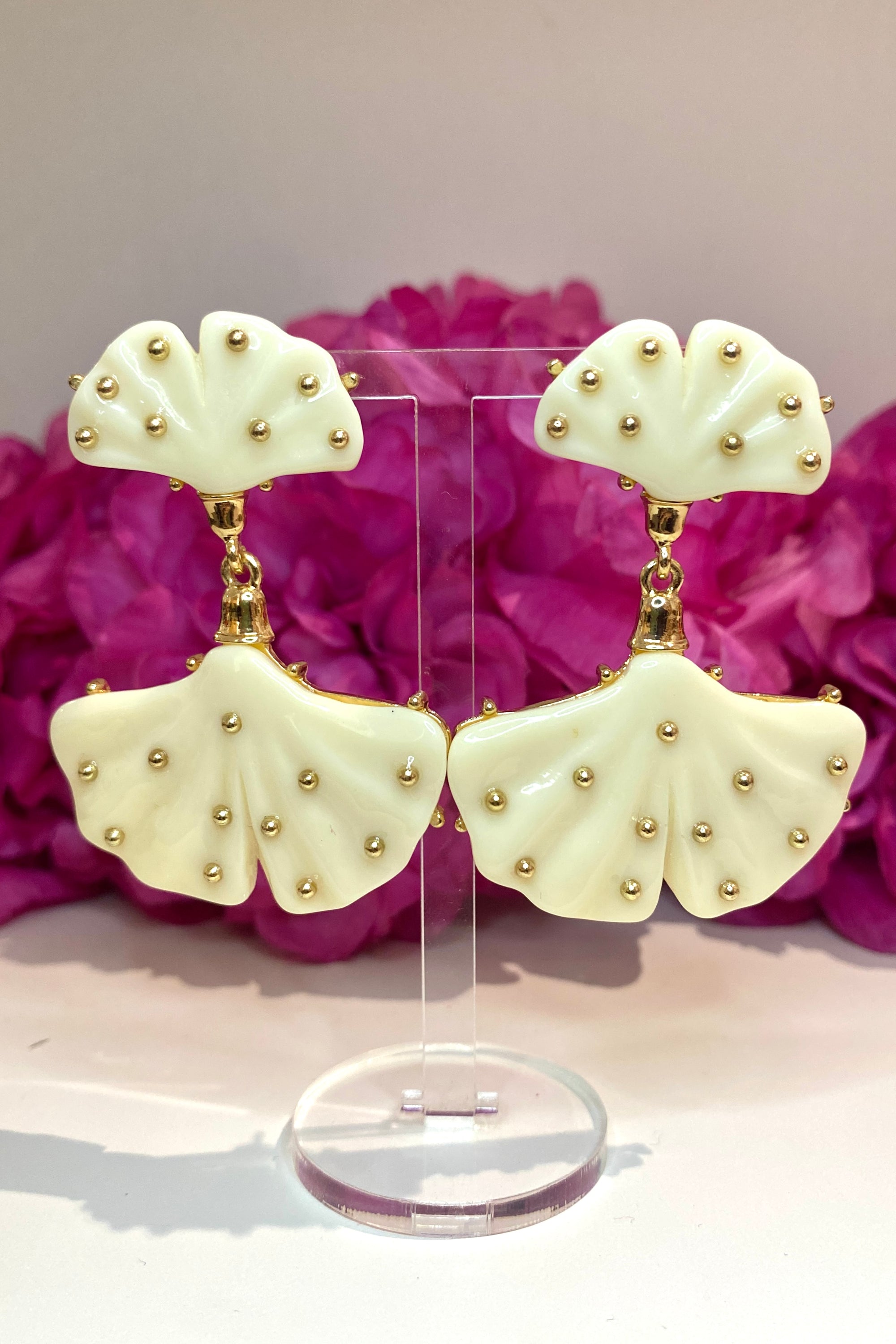 Pendientes Nenúfar Beige