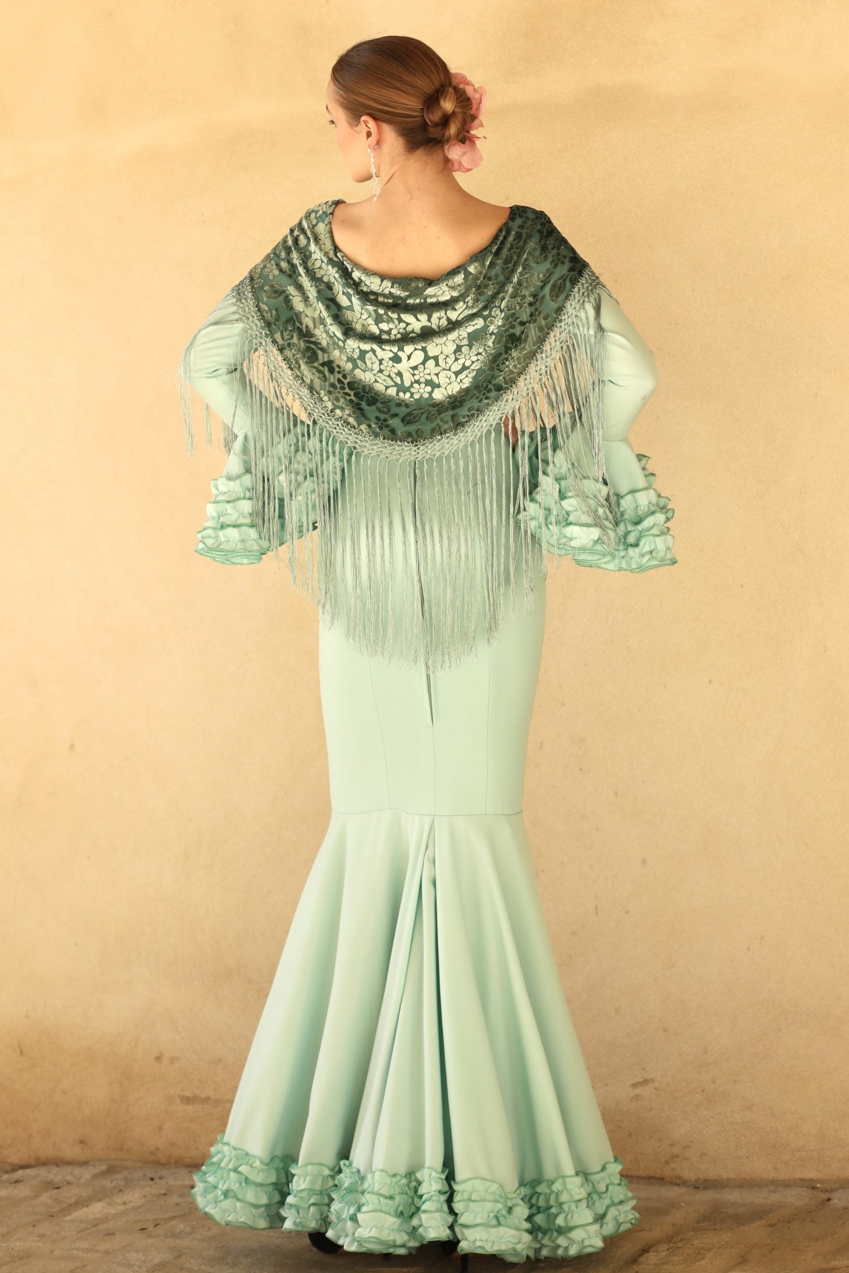 Vestido Flamenca Lilium Verde Agua