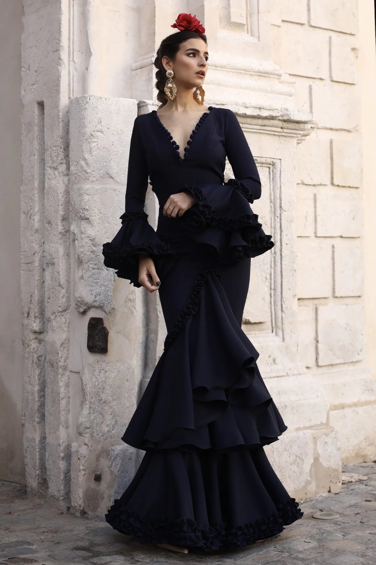 Vestido Flamenca Rocío Azul Noche