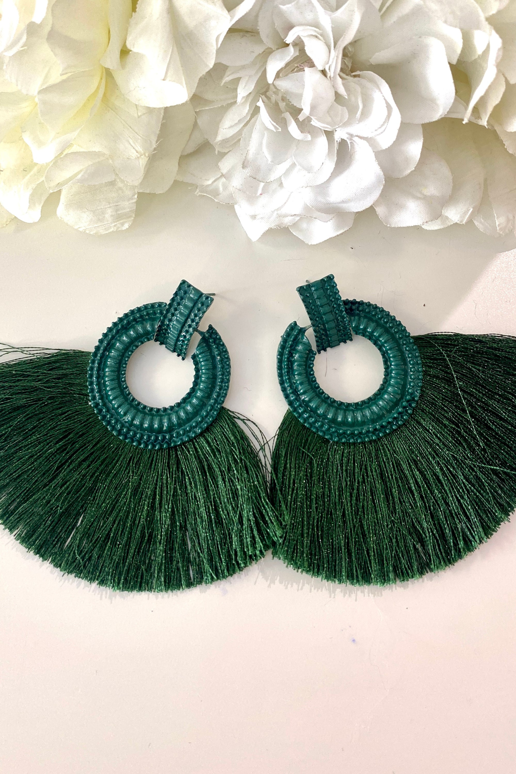 Pendientes Flecos Verde