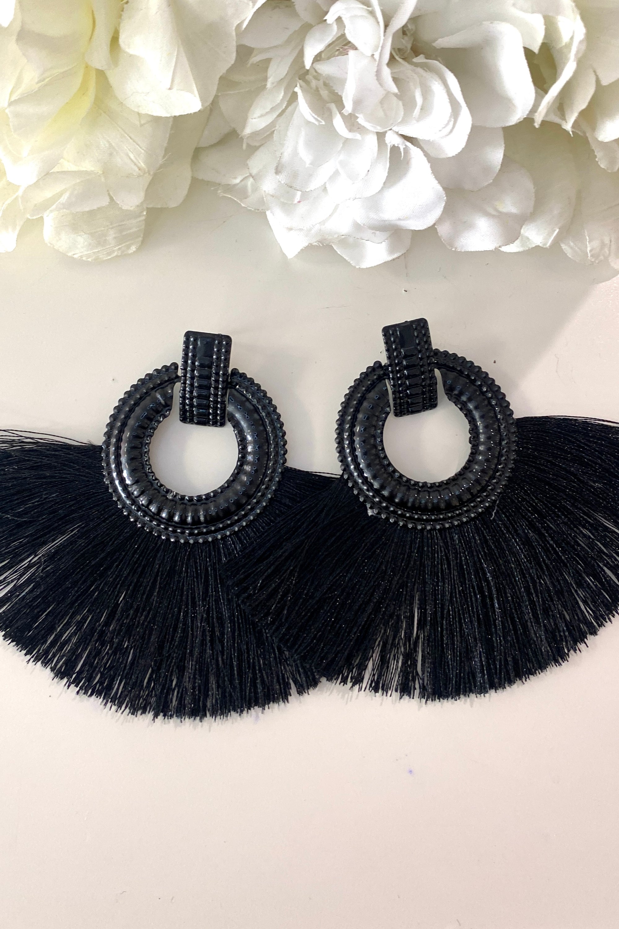 Pendientes Flecos Negro