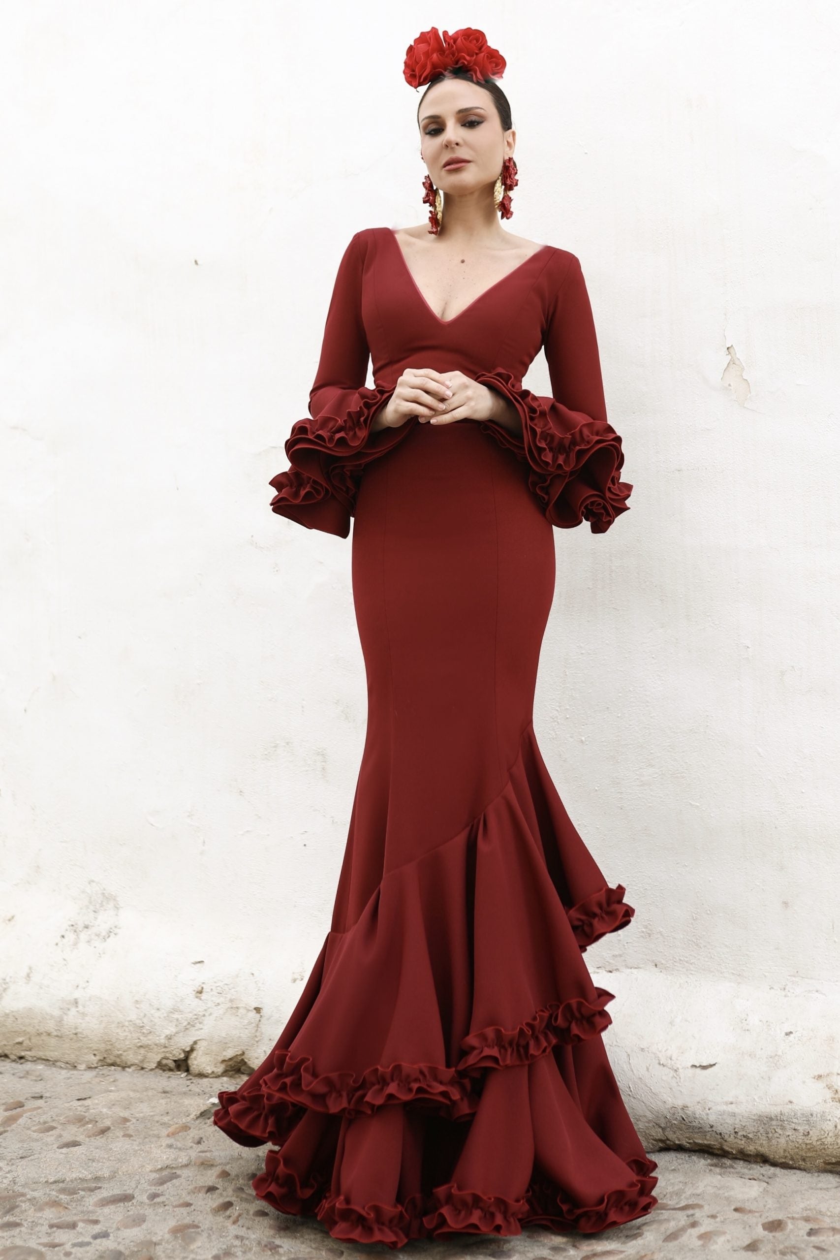 Vestido Flamenca Sassa Burdeos