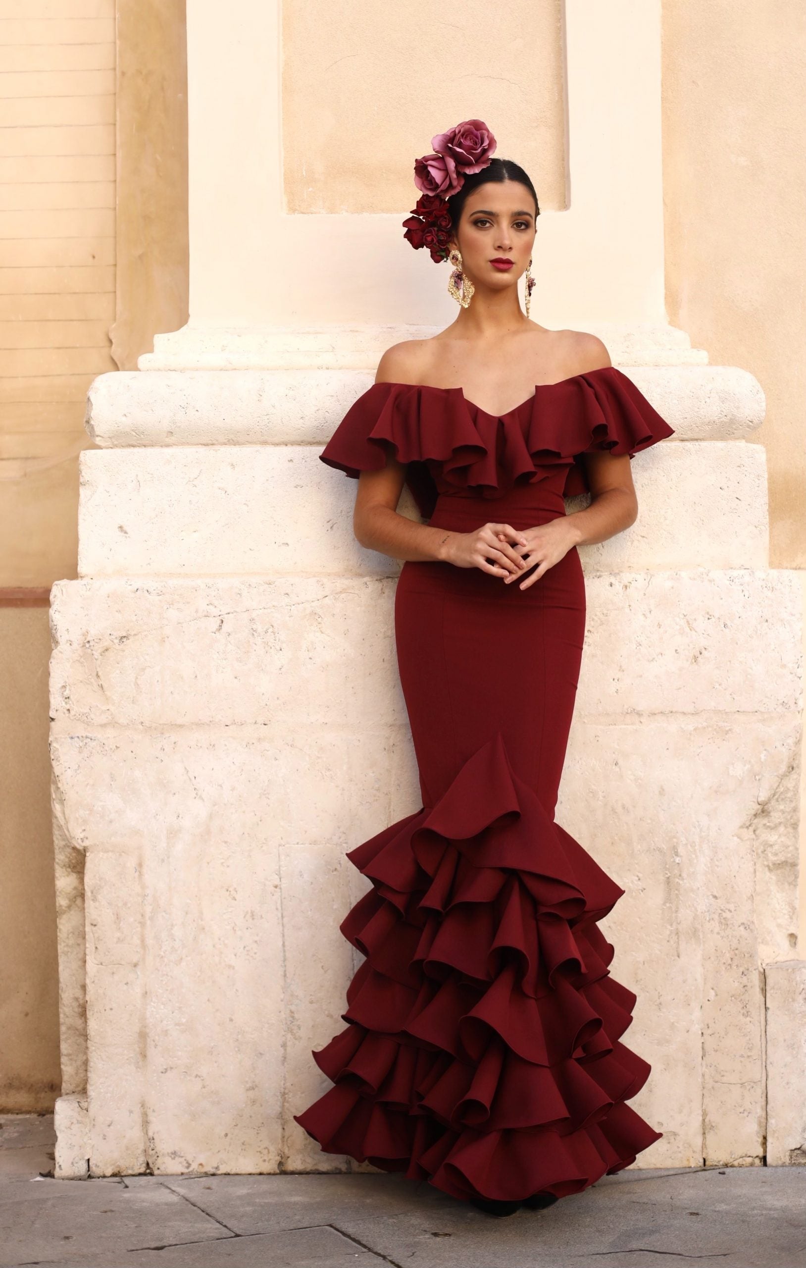Vestido Flamenca Teresa Burdeos