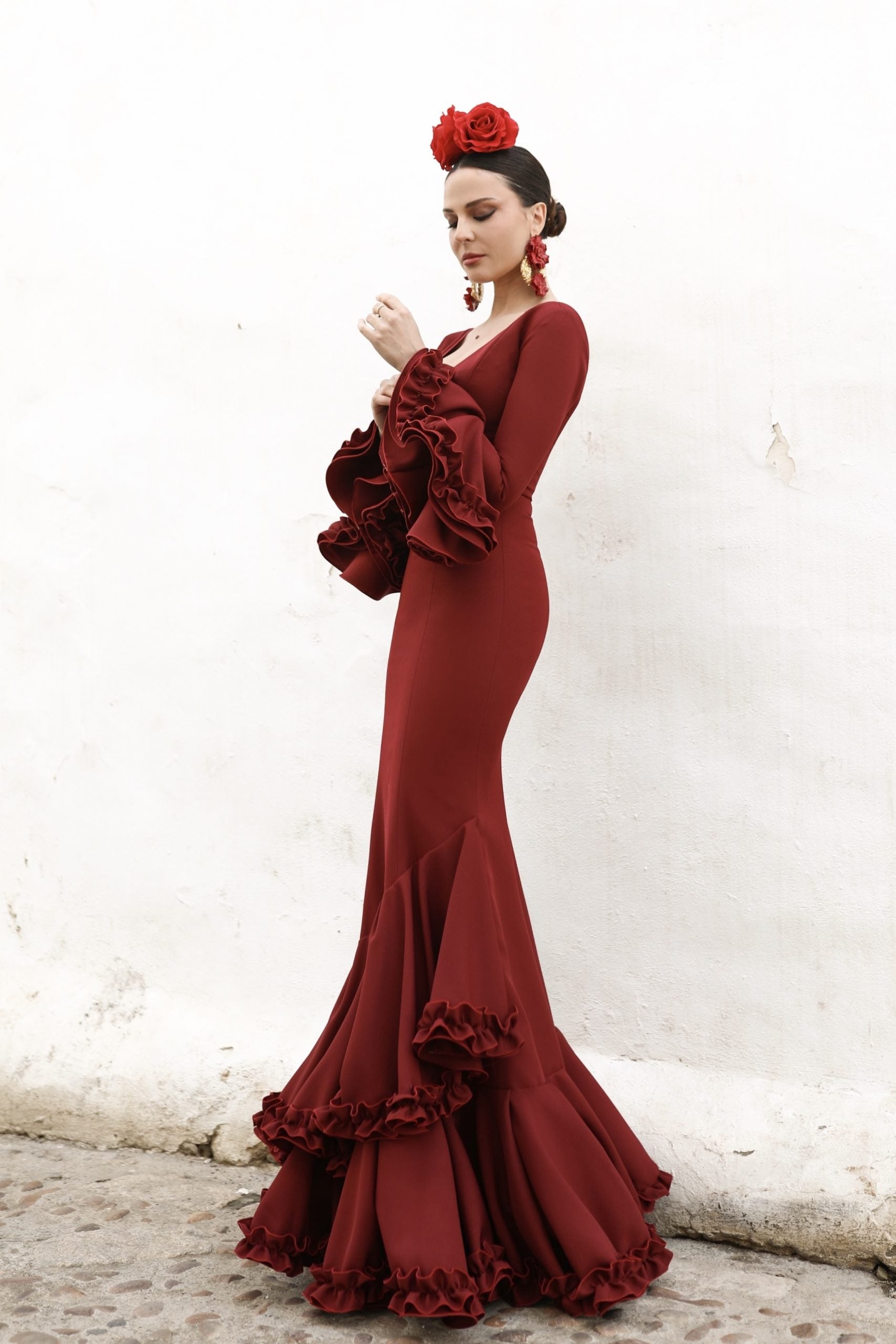 Vestido Flamenca Sassa Burdeos