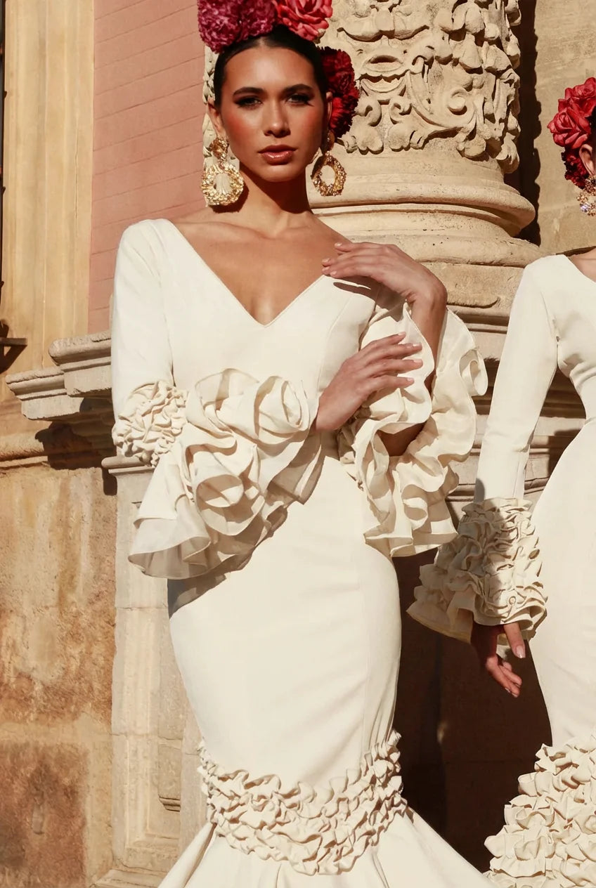 Vestido Flamenca Isabella Beige