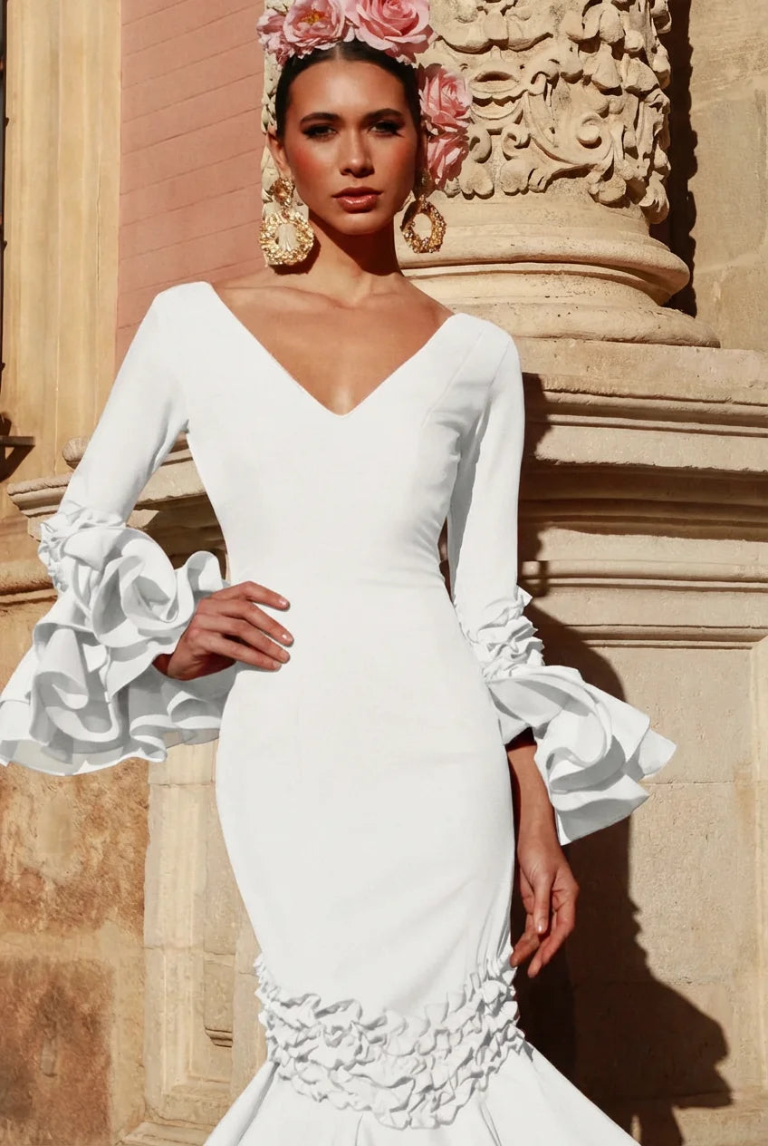 Vestido Flamenca Isabella Blanco