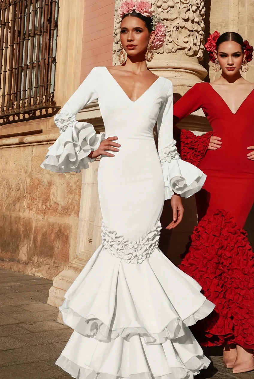 Vestido Flamenca Isabella Blanco