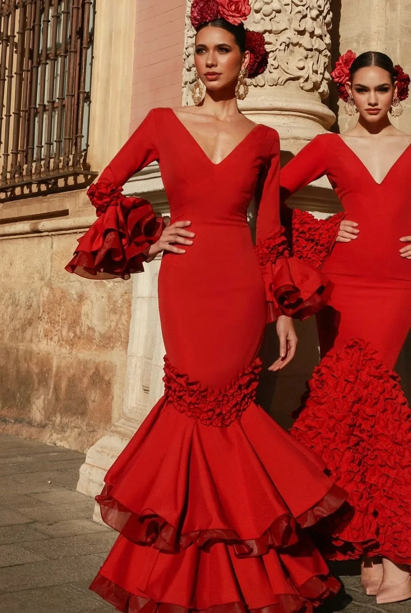 Vestido Flamenca Isabella Rojo
