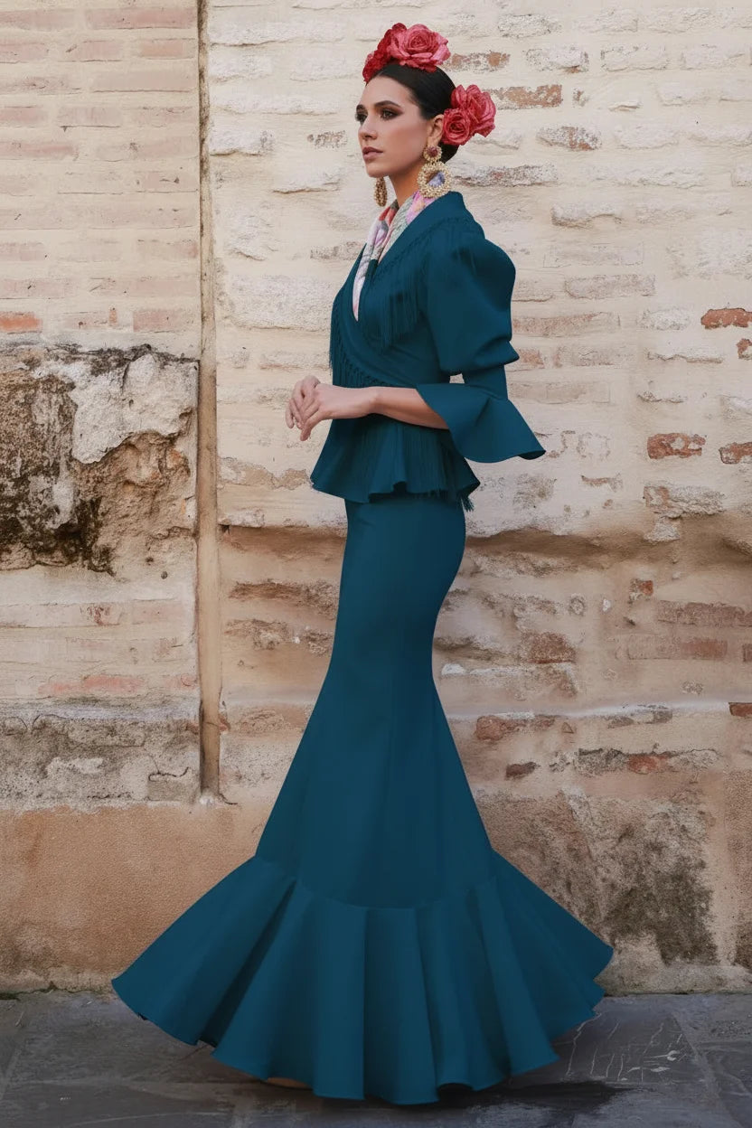 Vestido Flamenca Pepita Esmeralda