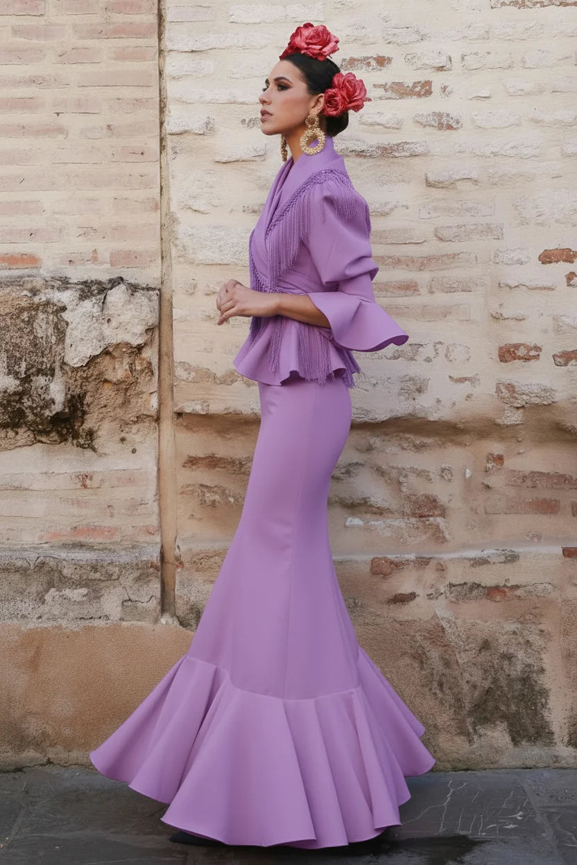 Vestido Flamenca Pepita Lila
