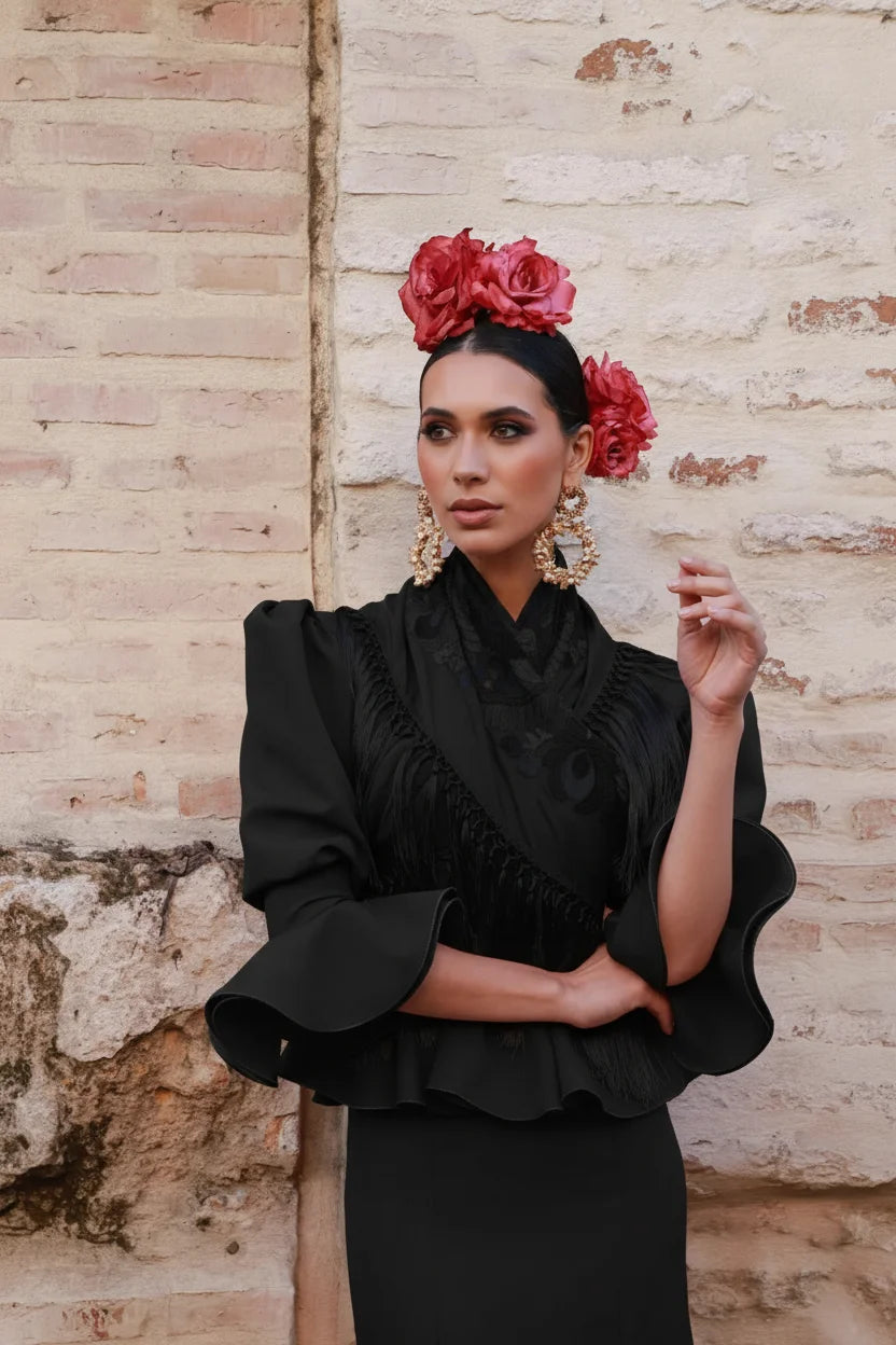 Vestido Flamenca Pepita Negro