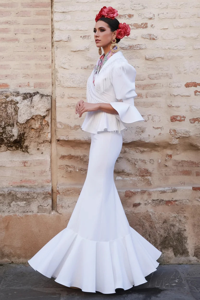Vestido Flamenca Pepita Blanco