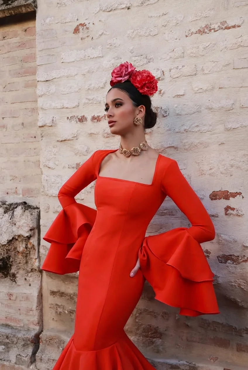 Vestido Flamenca Roberta Rojo