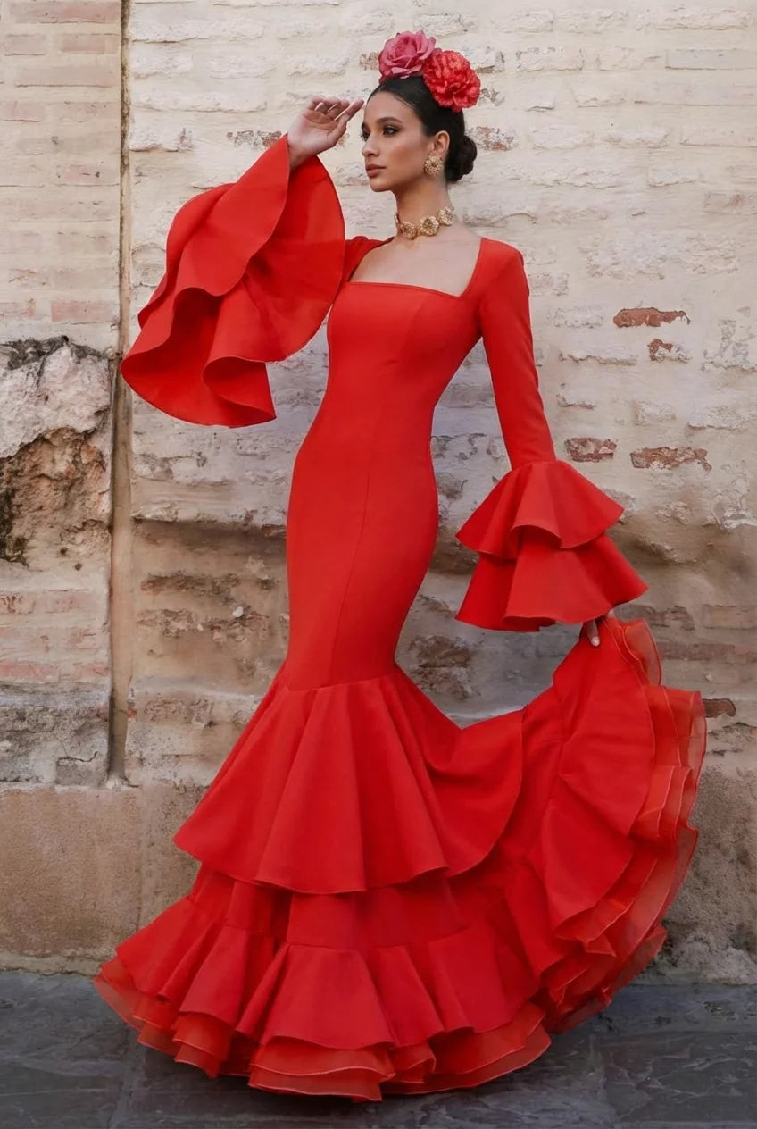 Vestido Flamenca Roberta Rojo