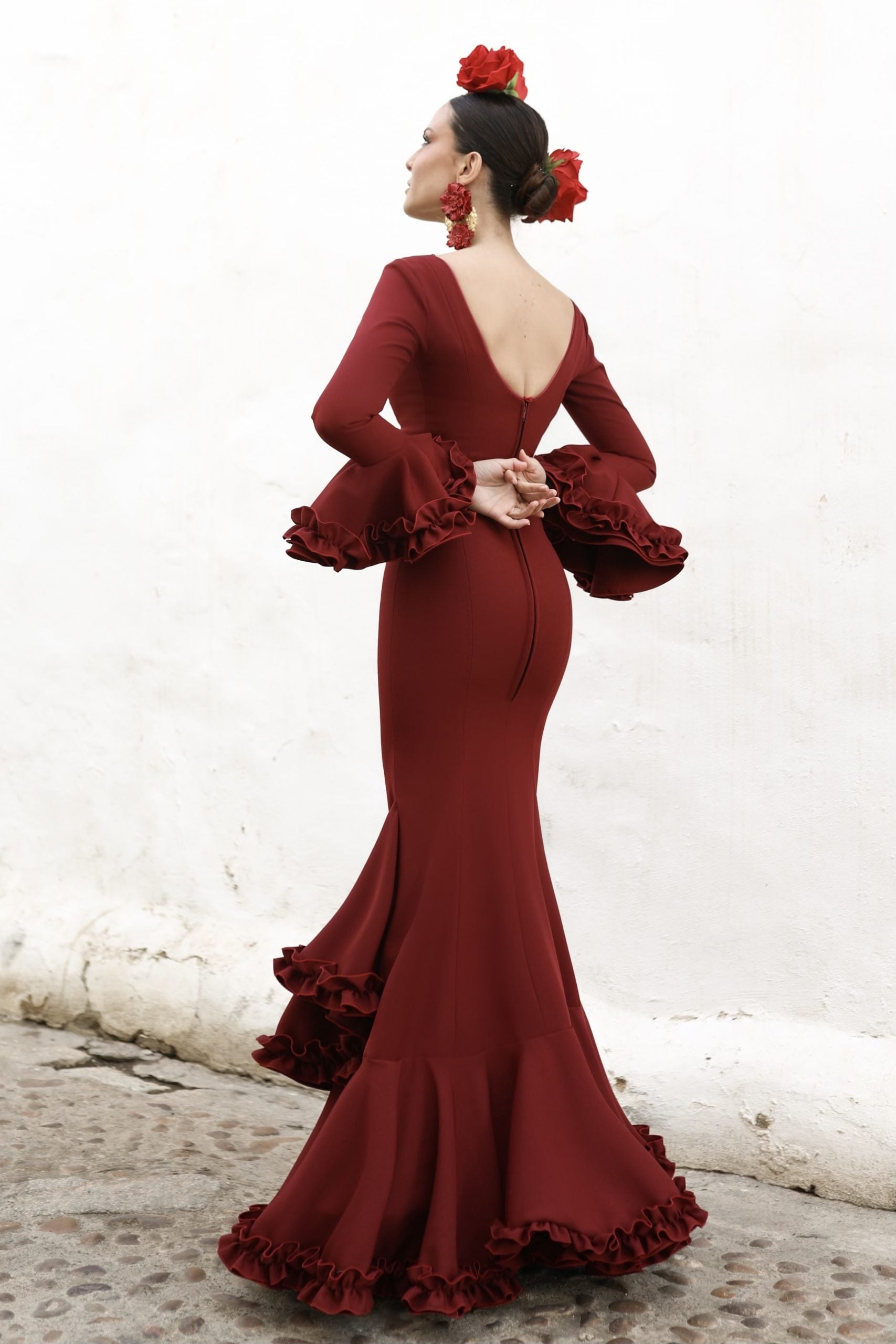 Vestido Flamenca Sassa Burdeos