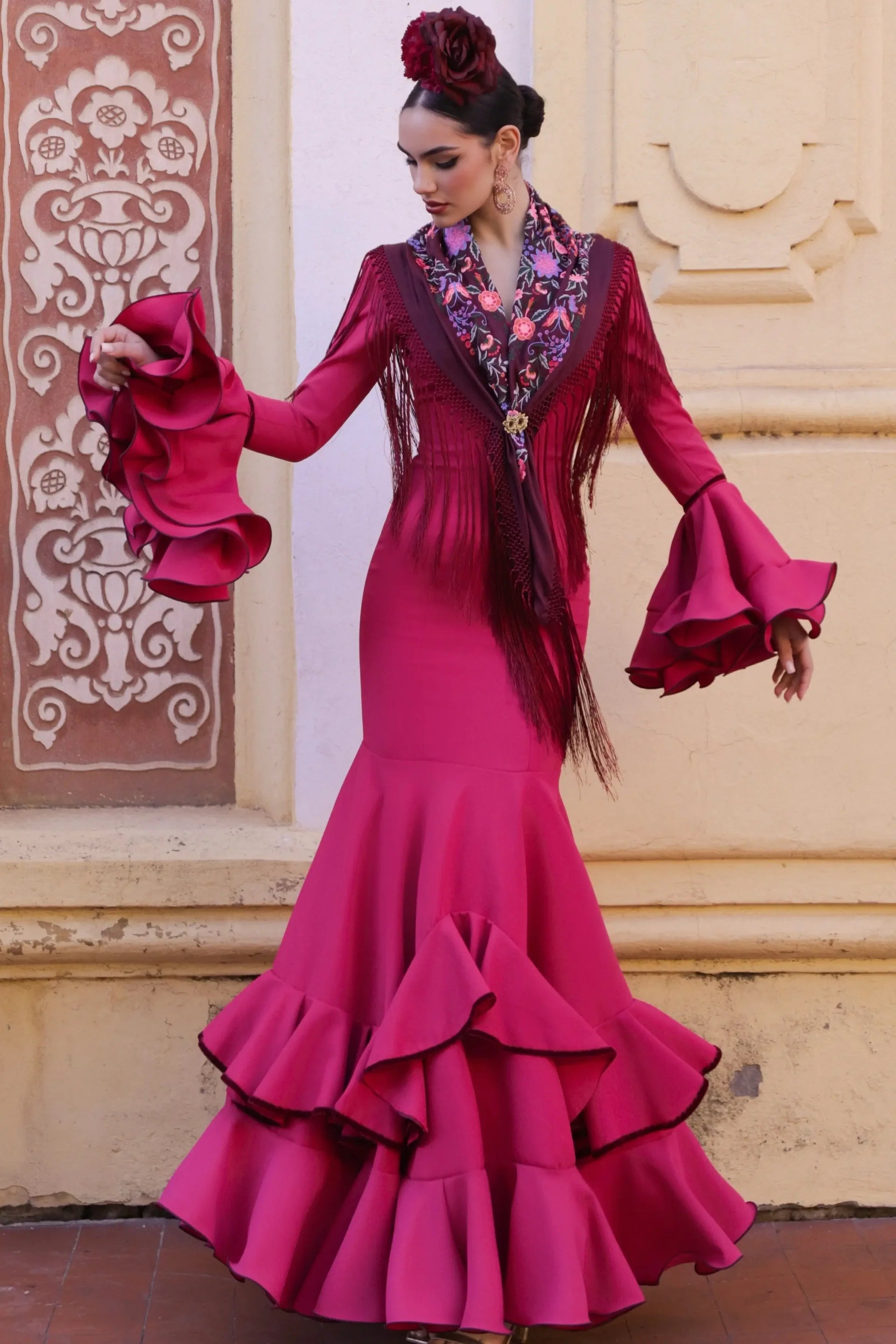 Vestido Flamenca Marcela Fresa