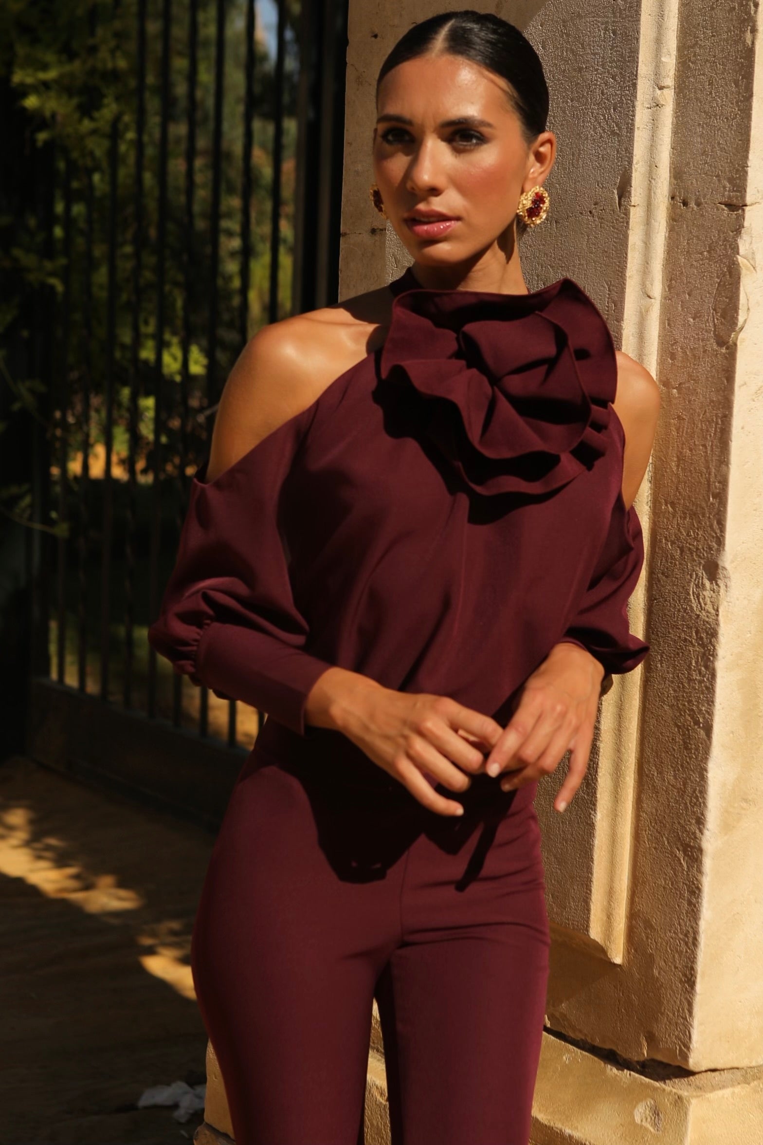 Conjunto Roseta Burdeos