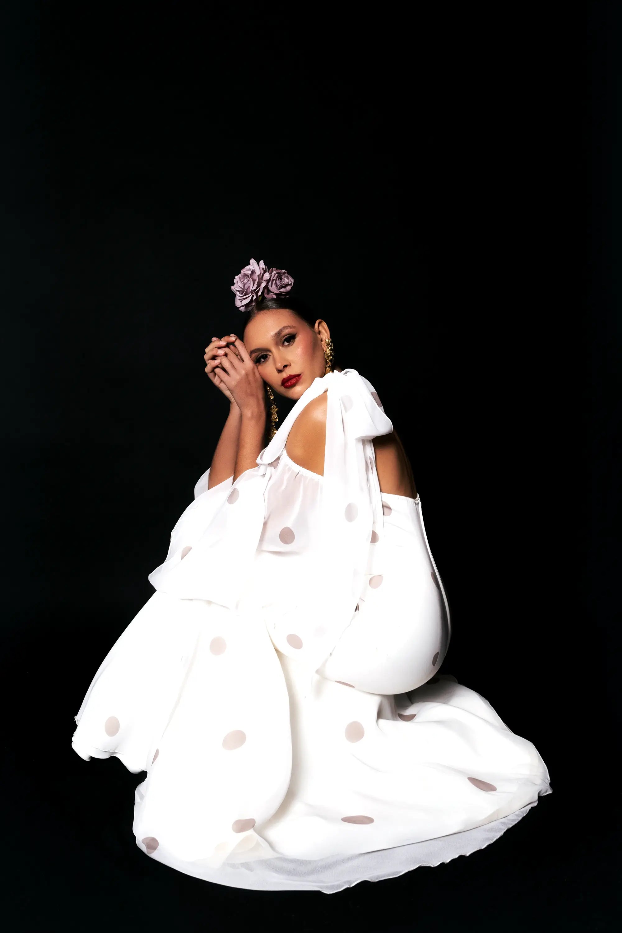 Vestido Valeria Lunares Camel