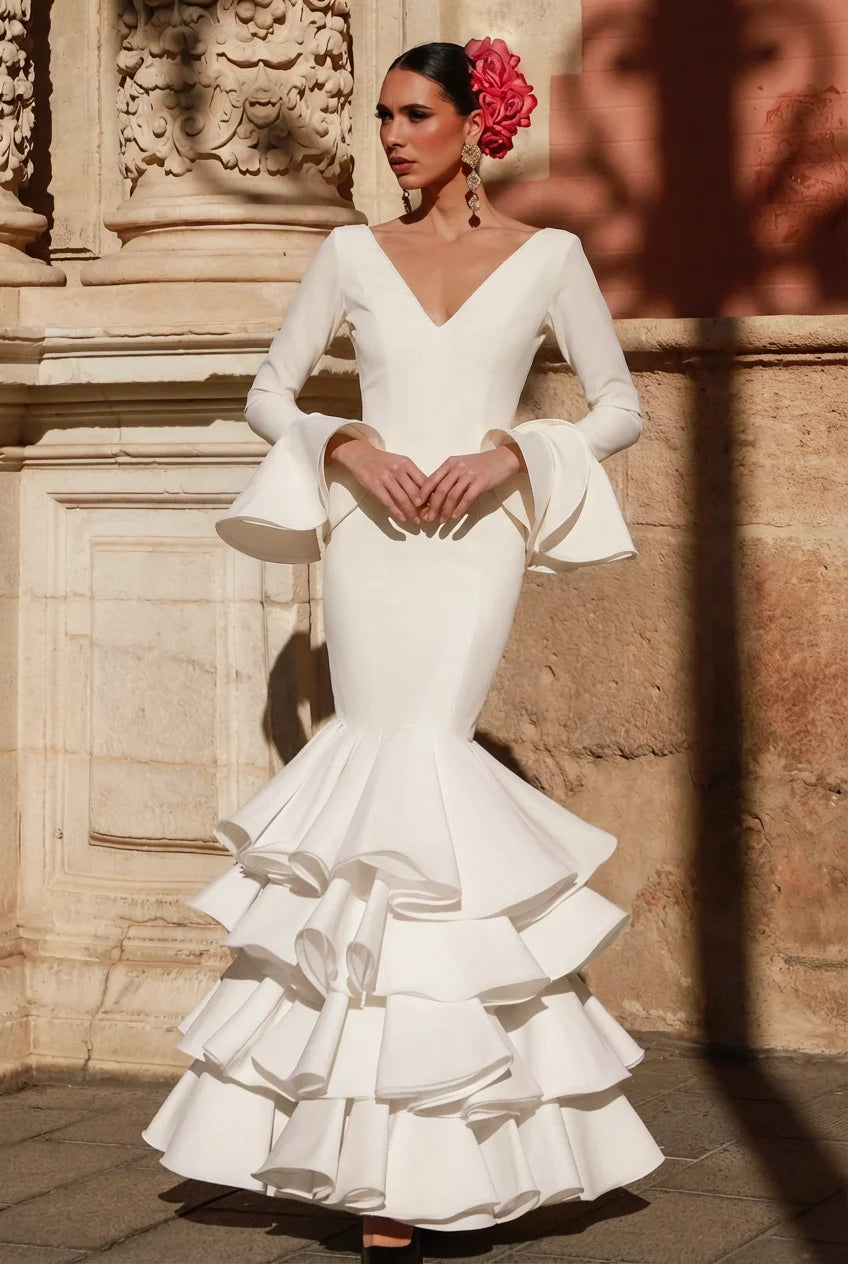 Vestido Flamenca Carla Beige