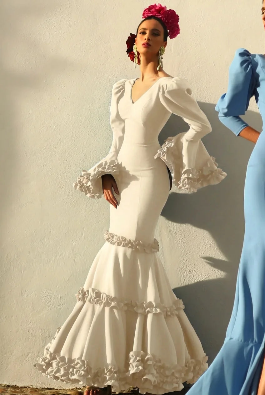 Vestido Flamenca Corale Beige