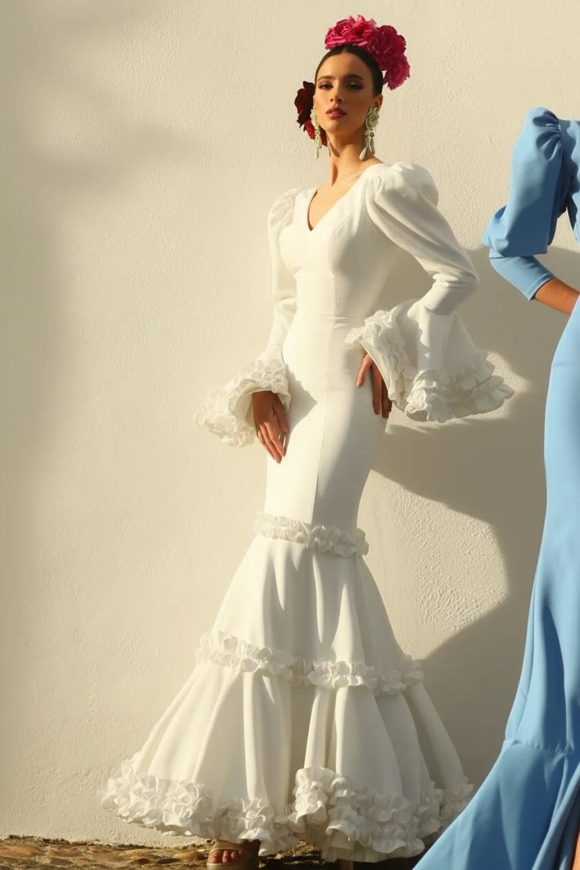 Vestido Flamenca Corale Blanco