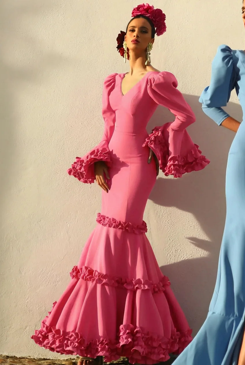 Vestido Flamenca Corale Rosa Chicle