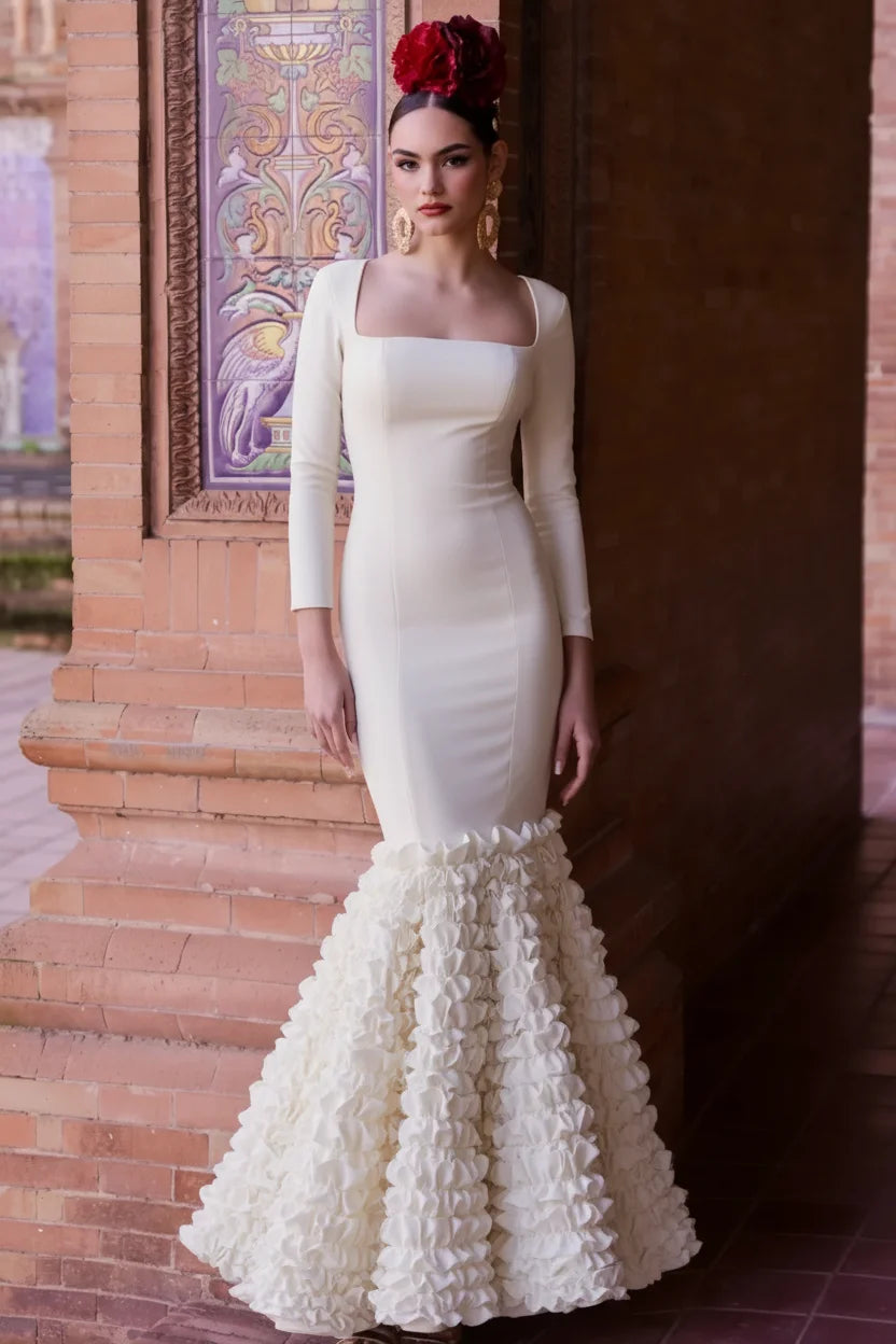 Vestido Flamenca Daniela Beige