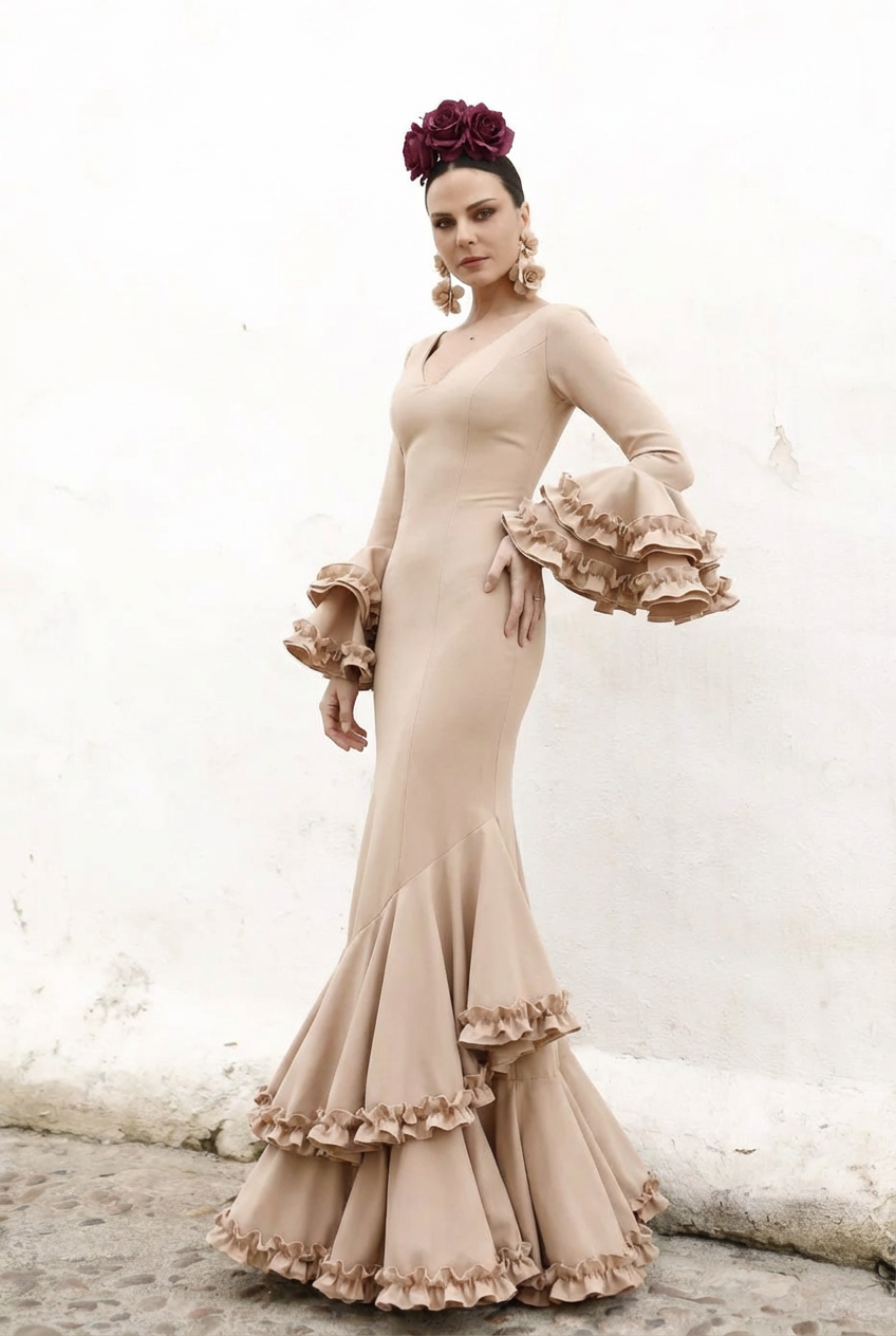 Vestido Flamenca Sassa Camel