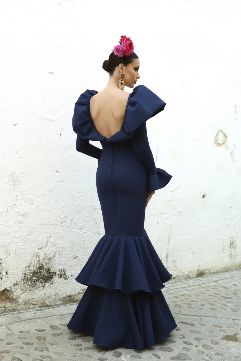 Vestido Flamenca Jimena Azul Noche