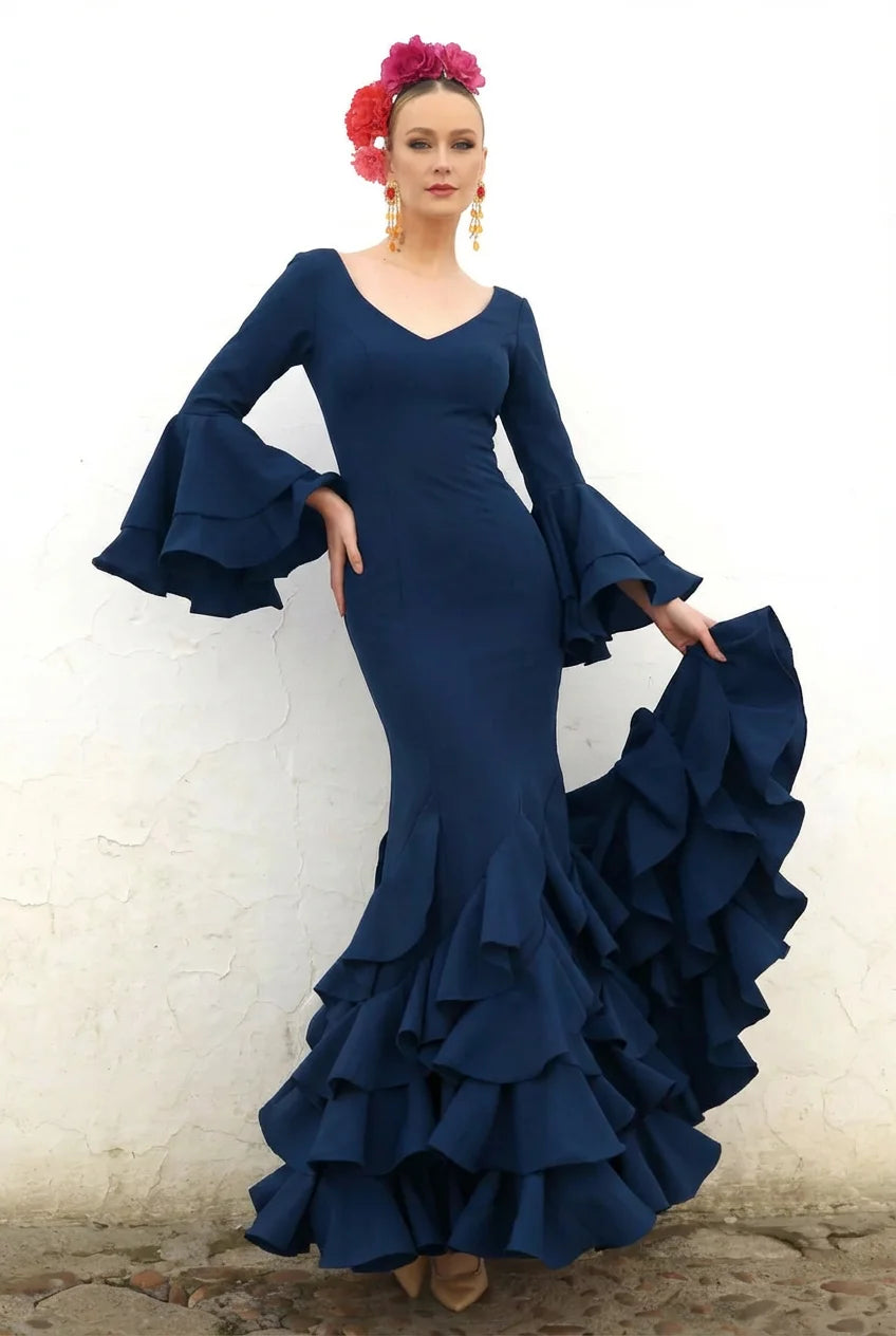 Vestido Flamenca Leonor Azul Noche
