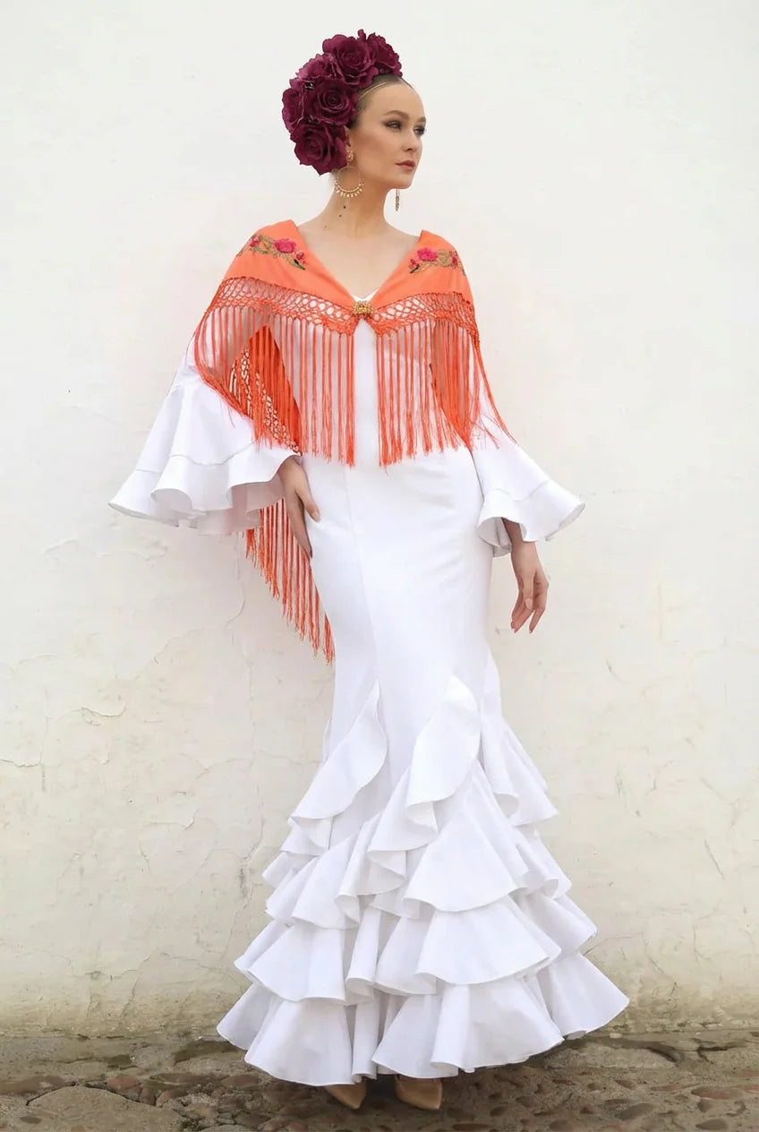Vestido Flamenca Leonor Blanco